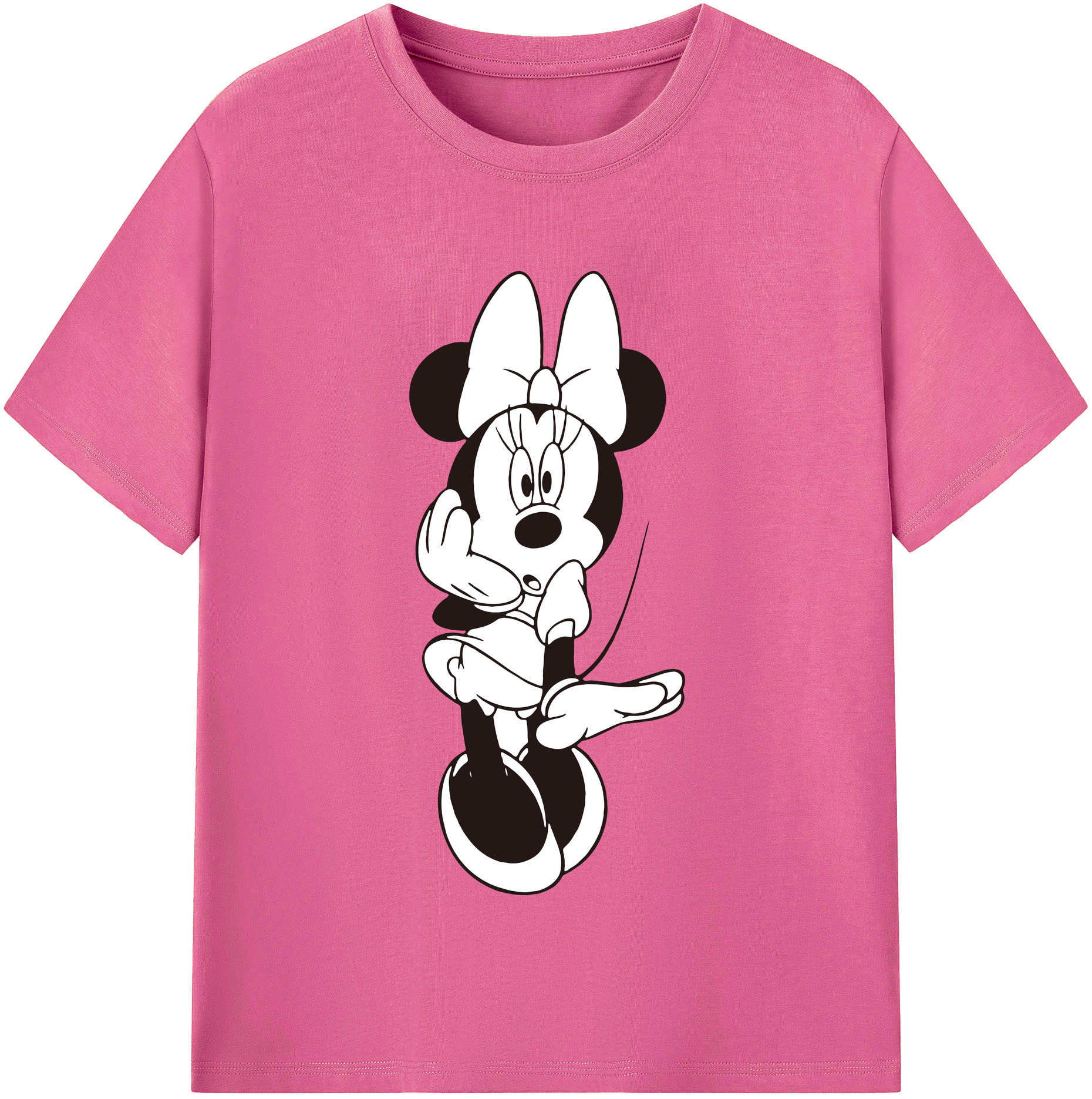 （画像用） ミッキーマウス Mickey Mouse レディースカジュアルプリントTシャツ（綿100％）