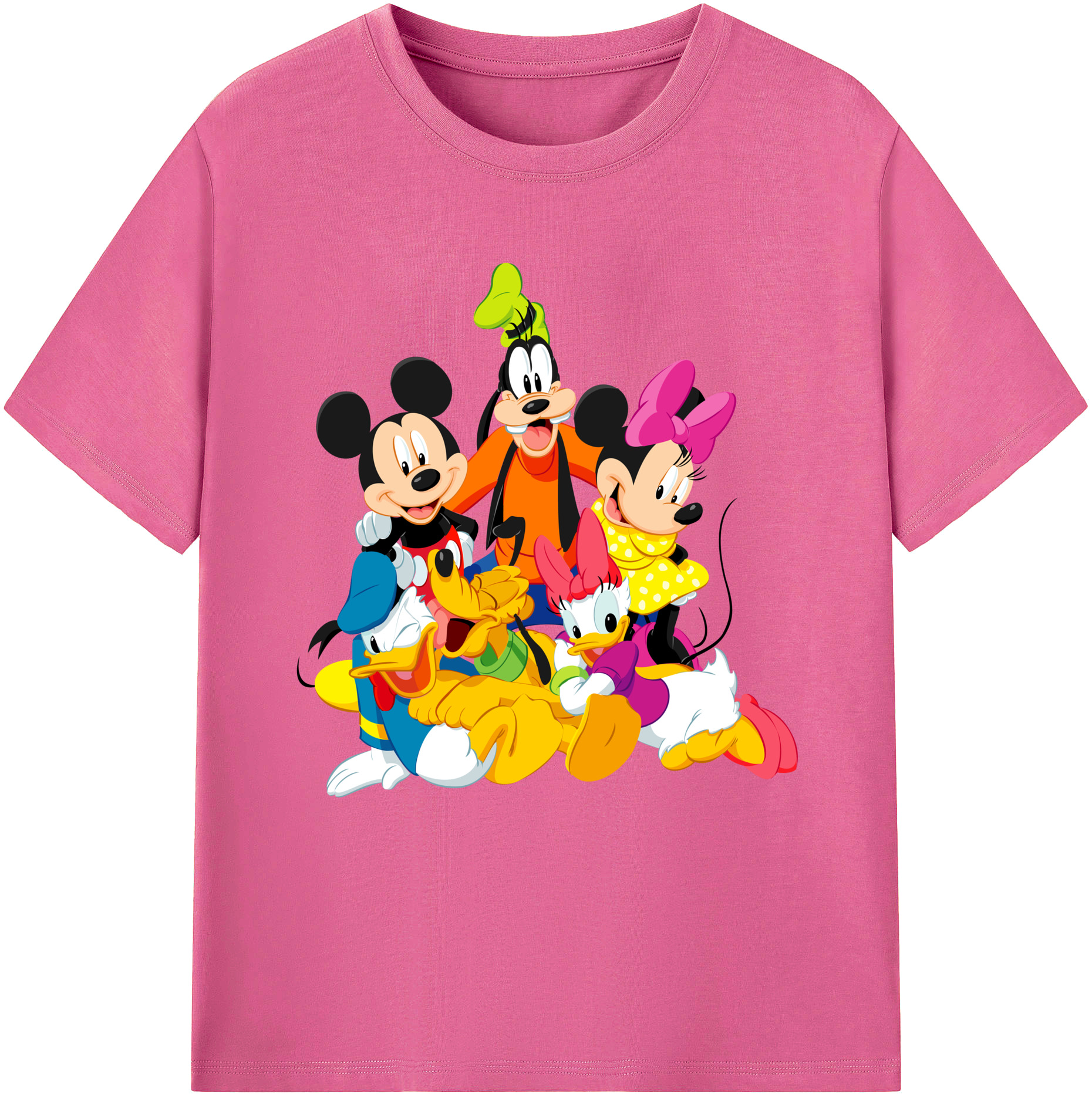 （画像用） ミッキーマウス Mickey Mouse レディースカジュアルプリントTシャツ（綿100％）