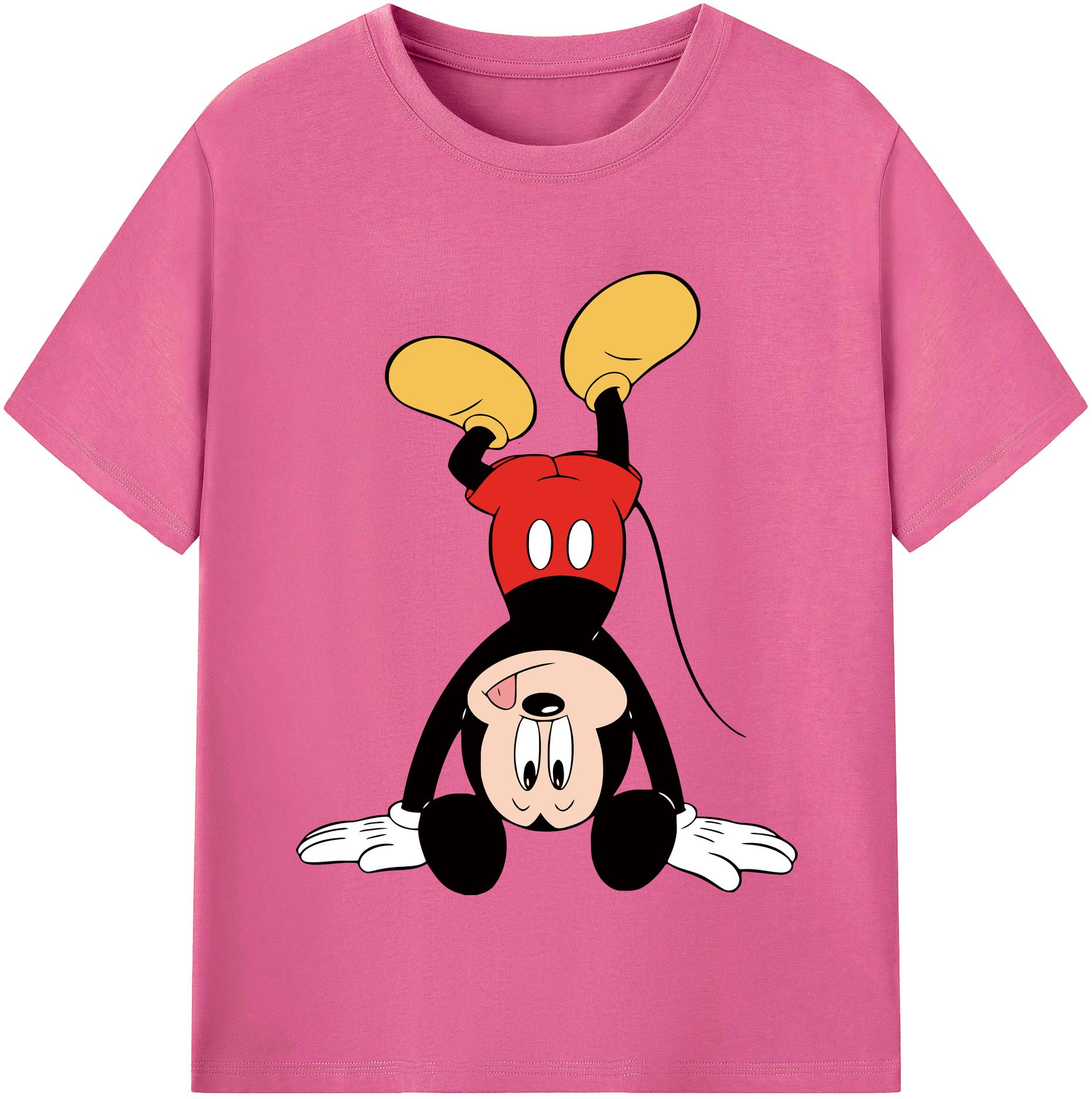 （画像用） ミッキーマウス Mickey Mouse レディースカジュアルプリントTシャツ（綿100％）
