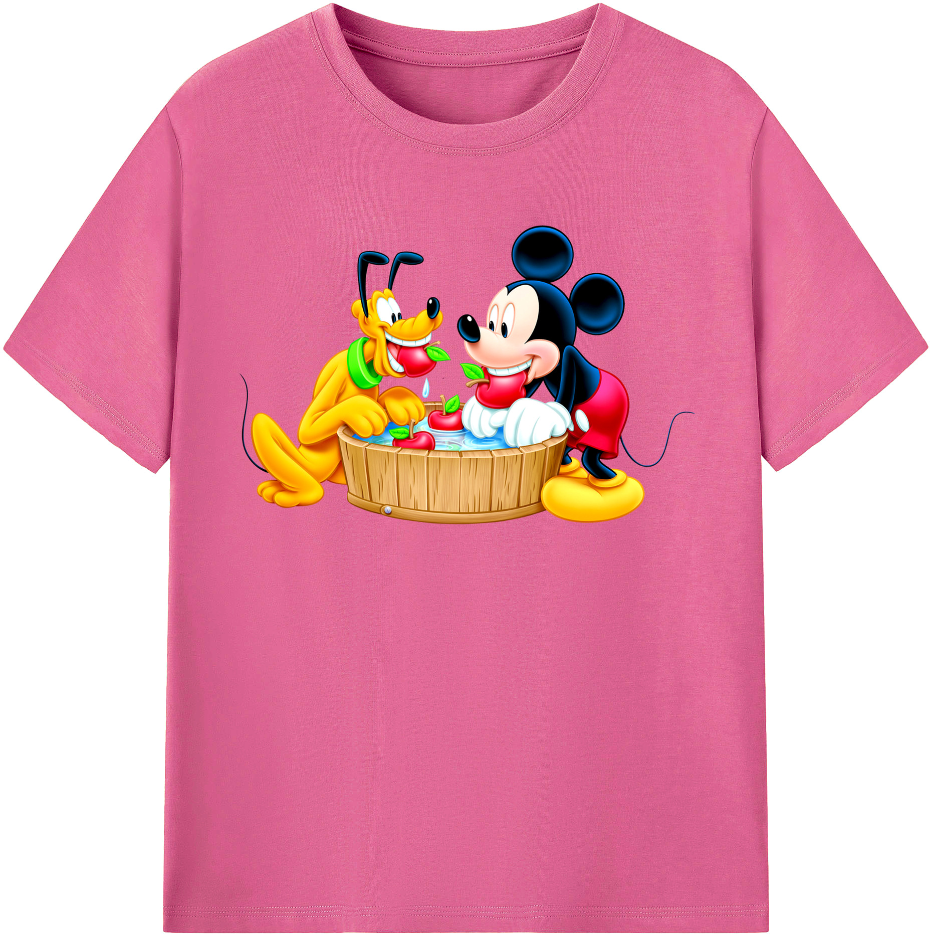 （画像用） ミッキーマウス Mickey Mouse レディースカジュアルプリントTシャツ（綿100％）