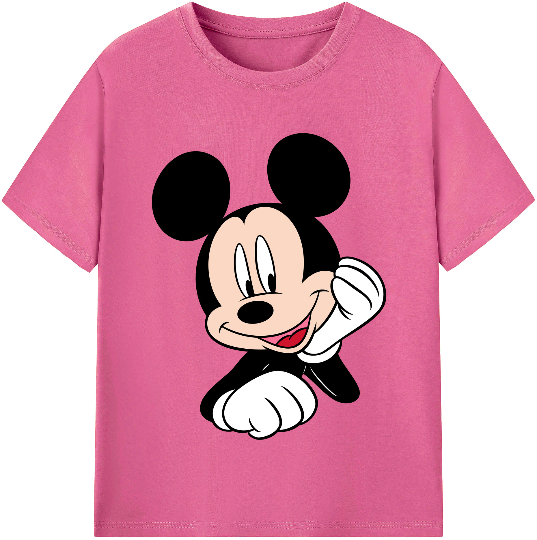 （画像用） ミッキーマウス Mickey Mouse レディースカジュアルプリントTシャツ（綿100％）