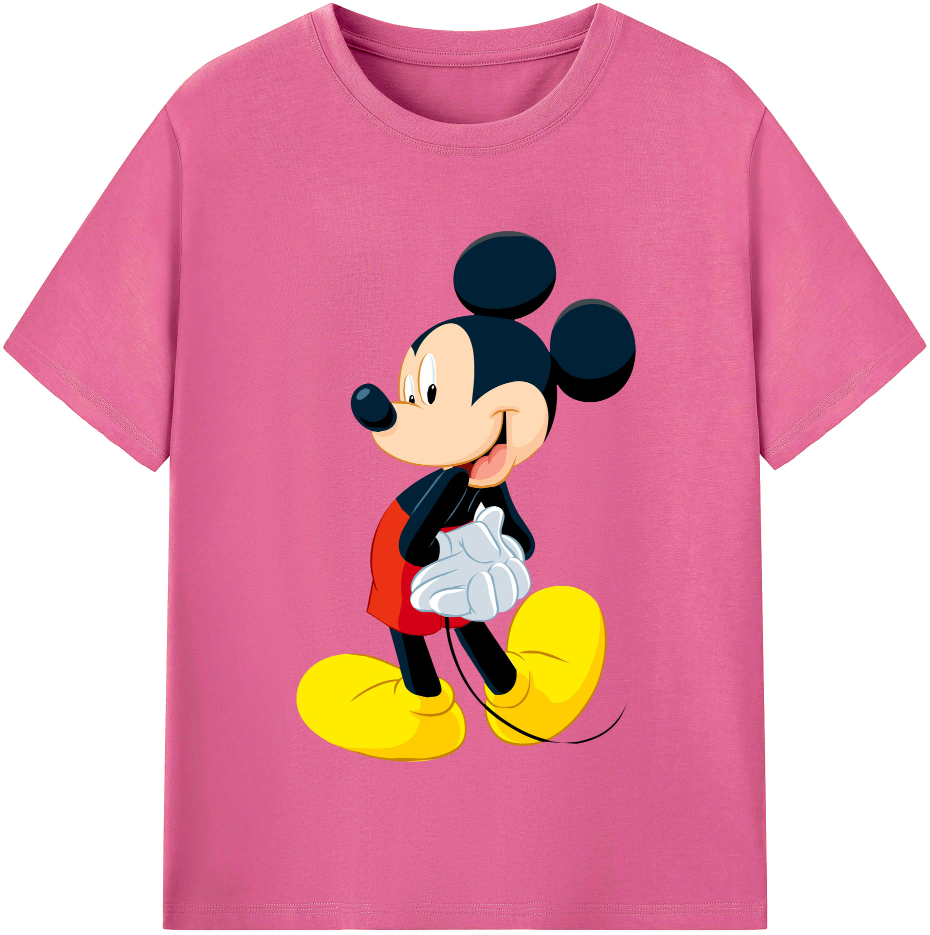 （画像用） ミッキーマウス Mickey Mouse レディースカジュアルプリントTシャツ（綿100％）