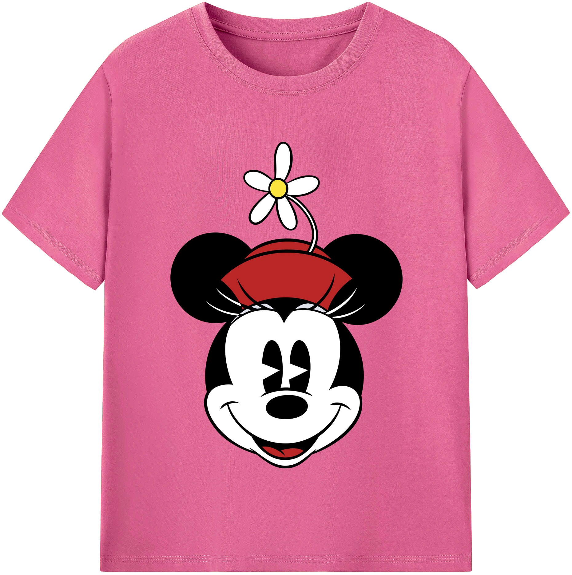（画像用） ミッキーマウス Mickey Mouse レディースカジュアルプリントTシャツ（綿100％）