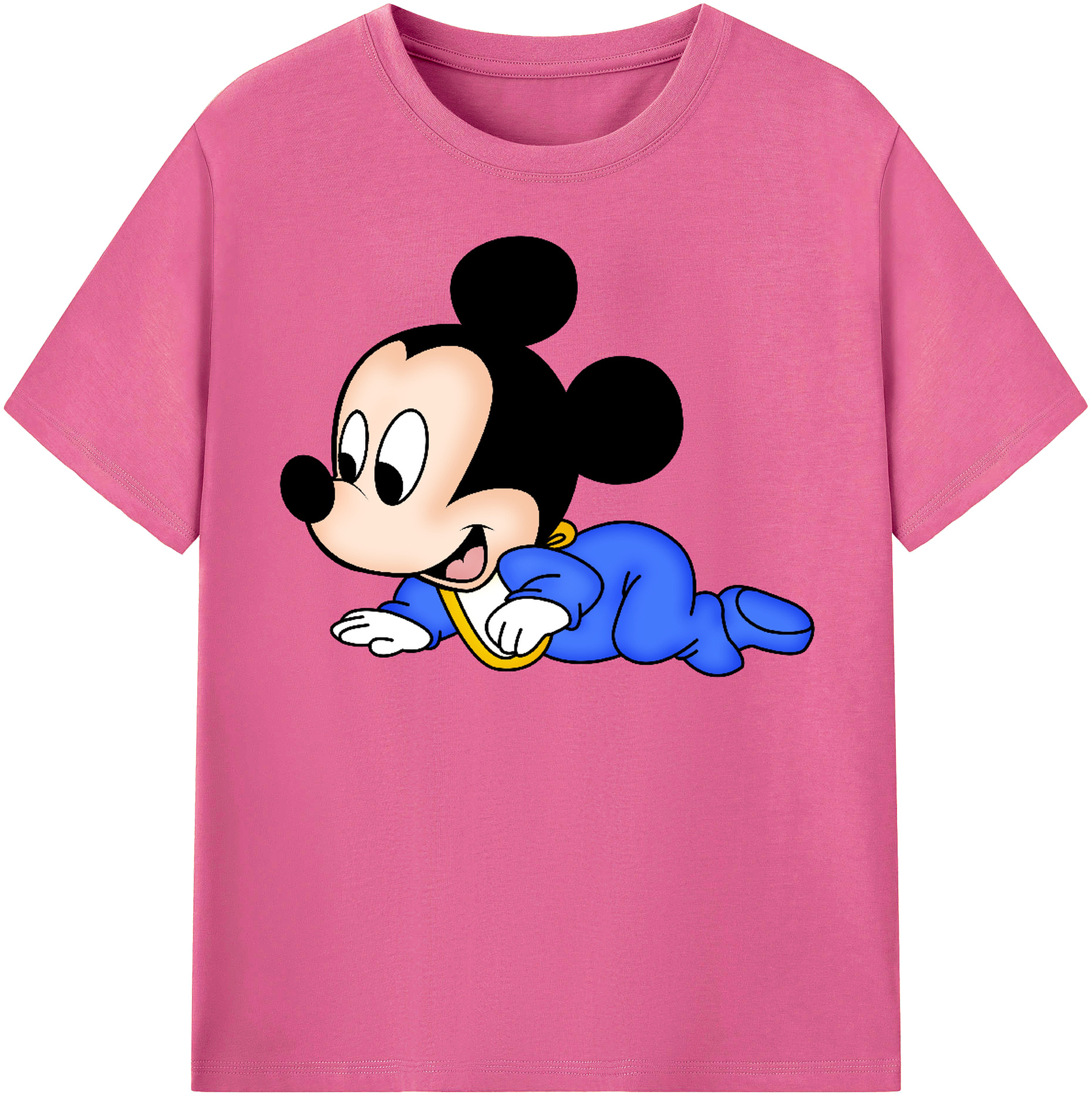 （画像用） ミッキーマウス Mickey Mouse レディースカジュアルプリントTシャツ（綿100％）