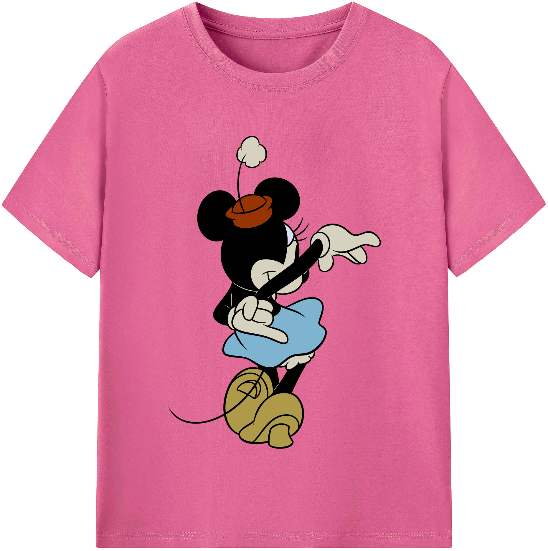 （画像用） ミッキーマウス Mickey Mouse レディースカジュアルプリントTシャツ（綿100％）