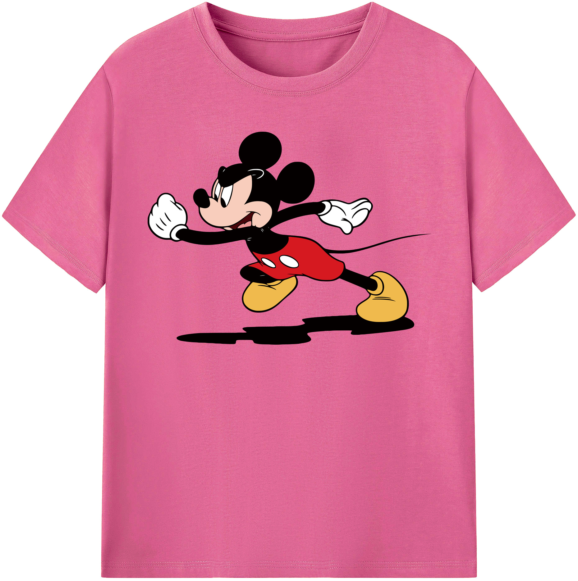 （画像用） ミッキーマウス Mickey Mouse レディースカジュアルプリントTシャツ（綿100％）