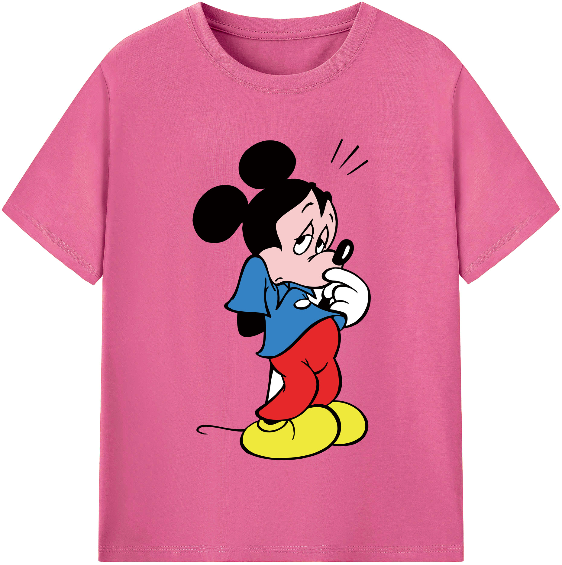 （画像用） ミッキーマウス Mickey Mouse レディースカジュアルプリントTシャツ（綿100％）
