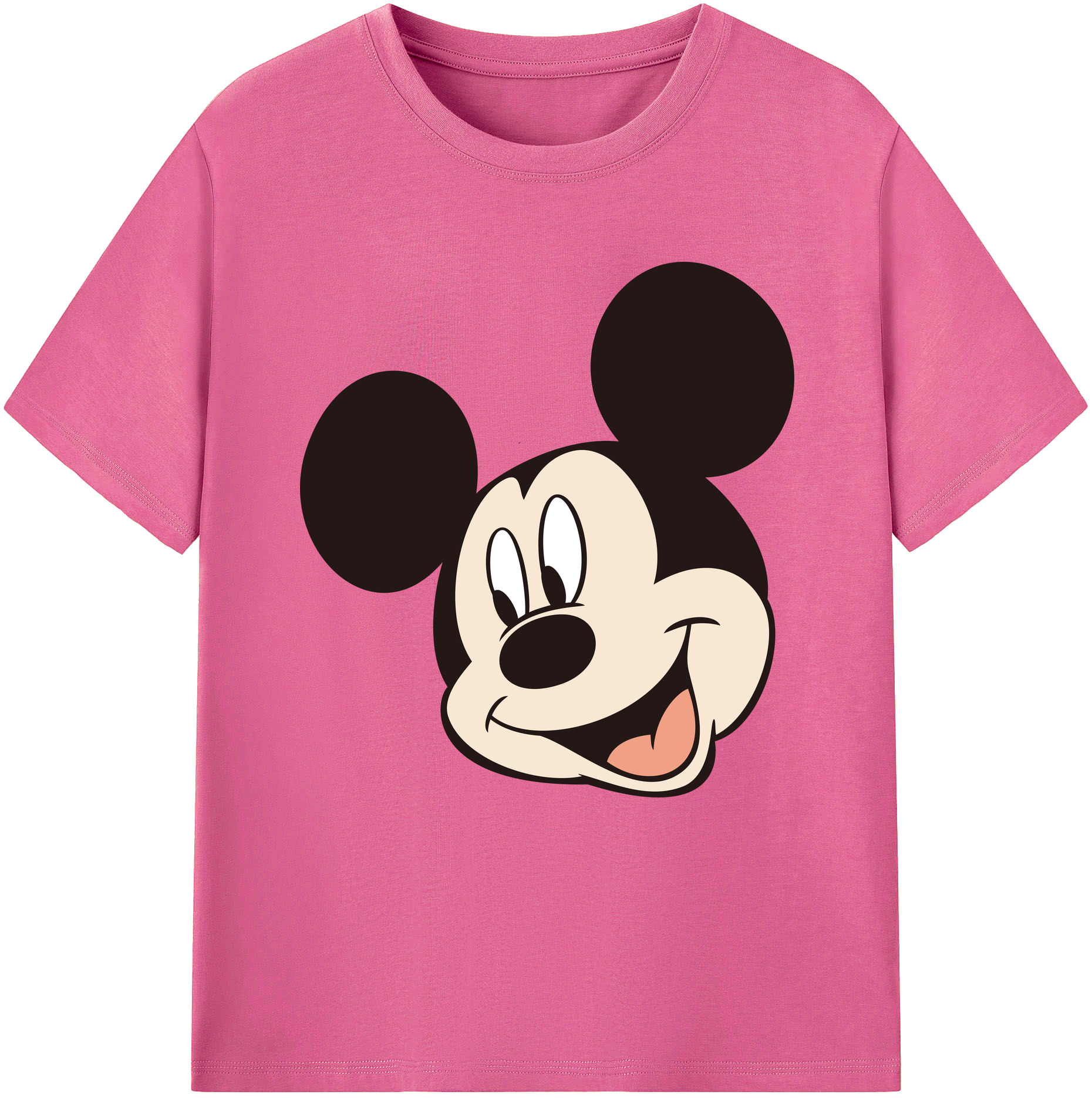 （画像用） ミッキーマウス Mickey Mouse レディースカジュアルプリントTシャツ（綿100％）