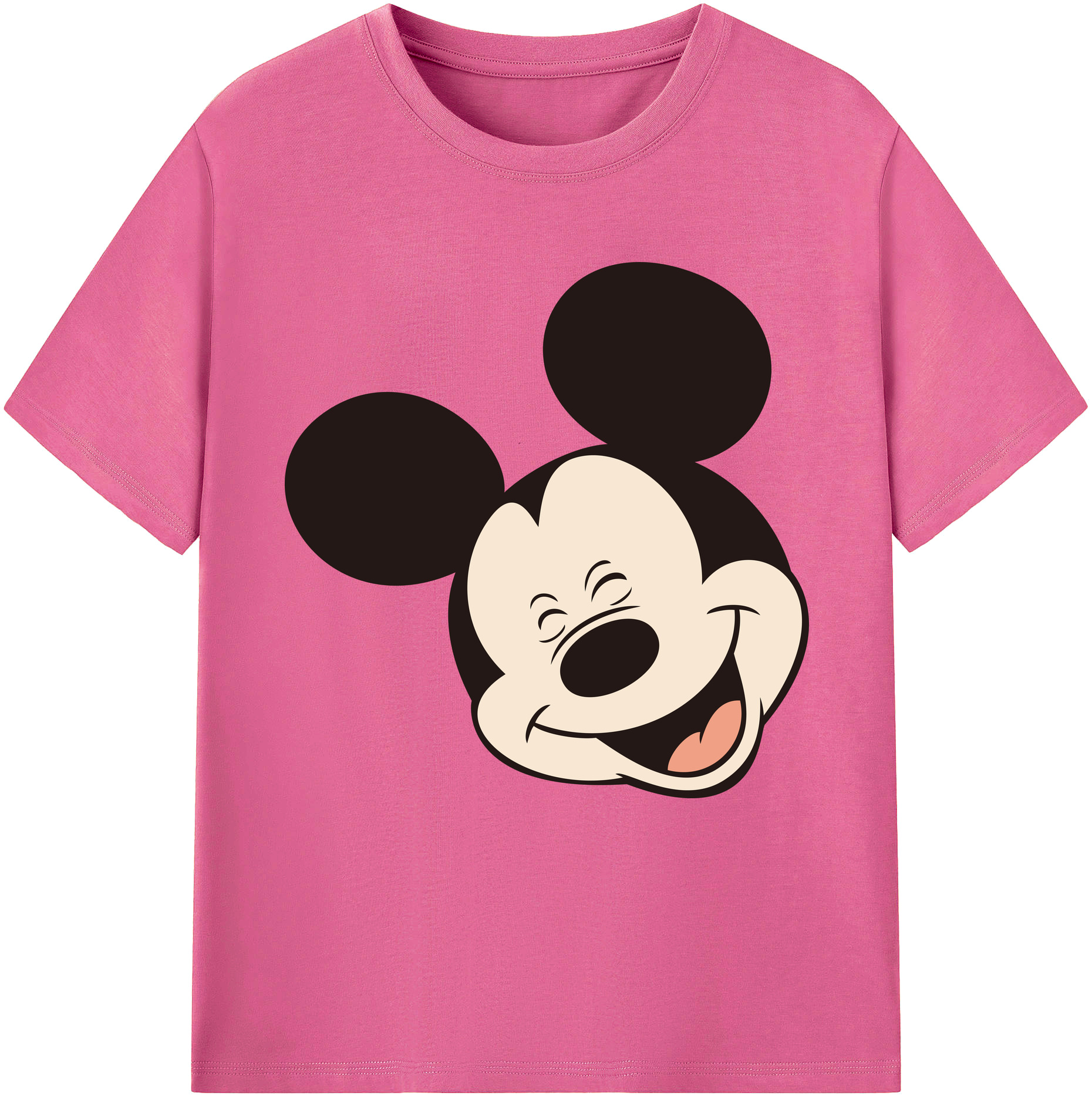 （画像用） ミッキーマウス Mickey Mouse レディースカジュアルプリントTシャツ（綿100％）