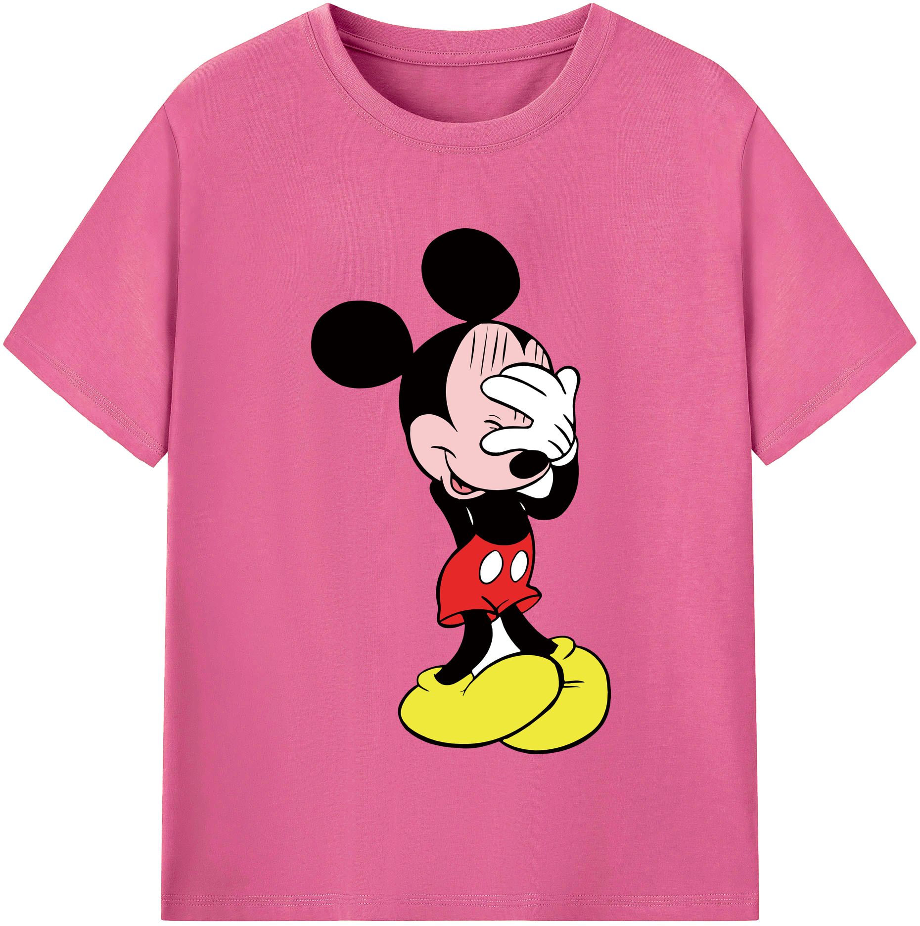 （画像用） ミッキーマウス Mickey Mouse レディースカジュアルプリントTシャツ（綿100％）