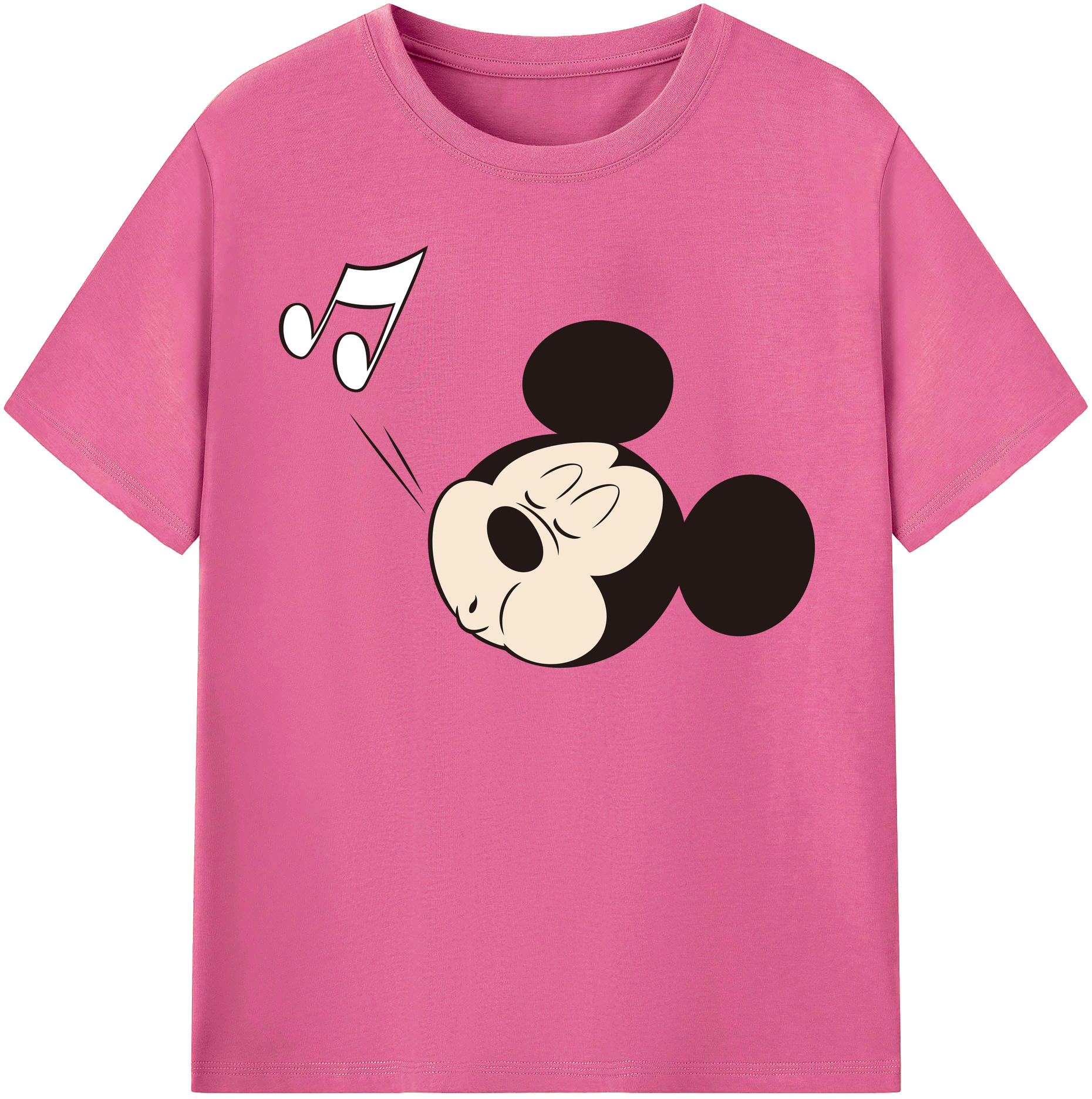 （画像用） ミッキーマウス Mickey Mouse レディースカジュアルプリントTシャツ（綿100％）
