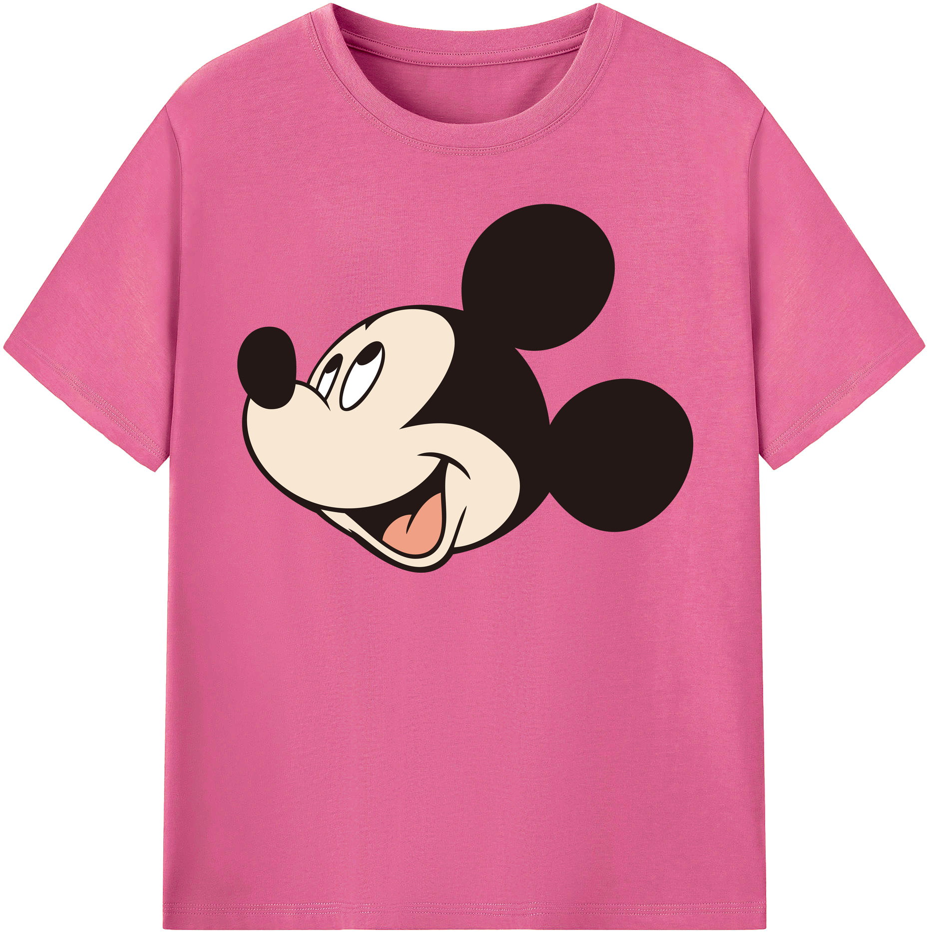 （画像用） ミッキーマウス Mickey Mouse レディースカジュアルプリントTシャツ（綿100％）