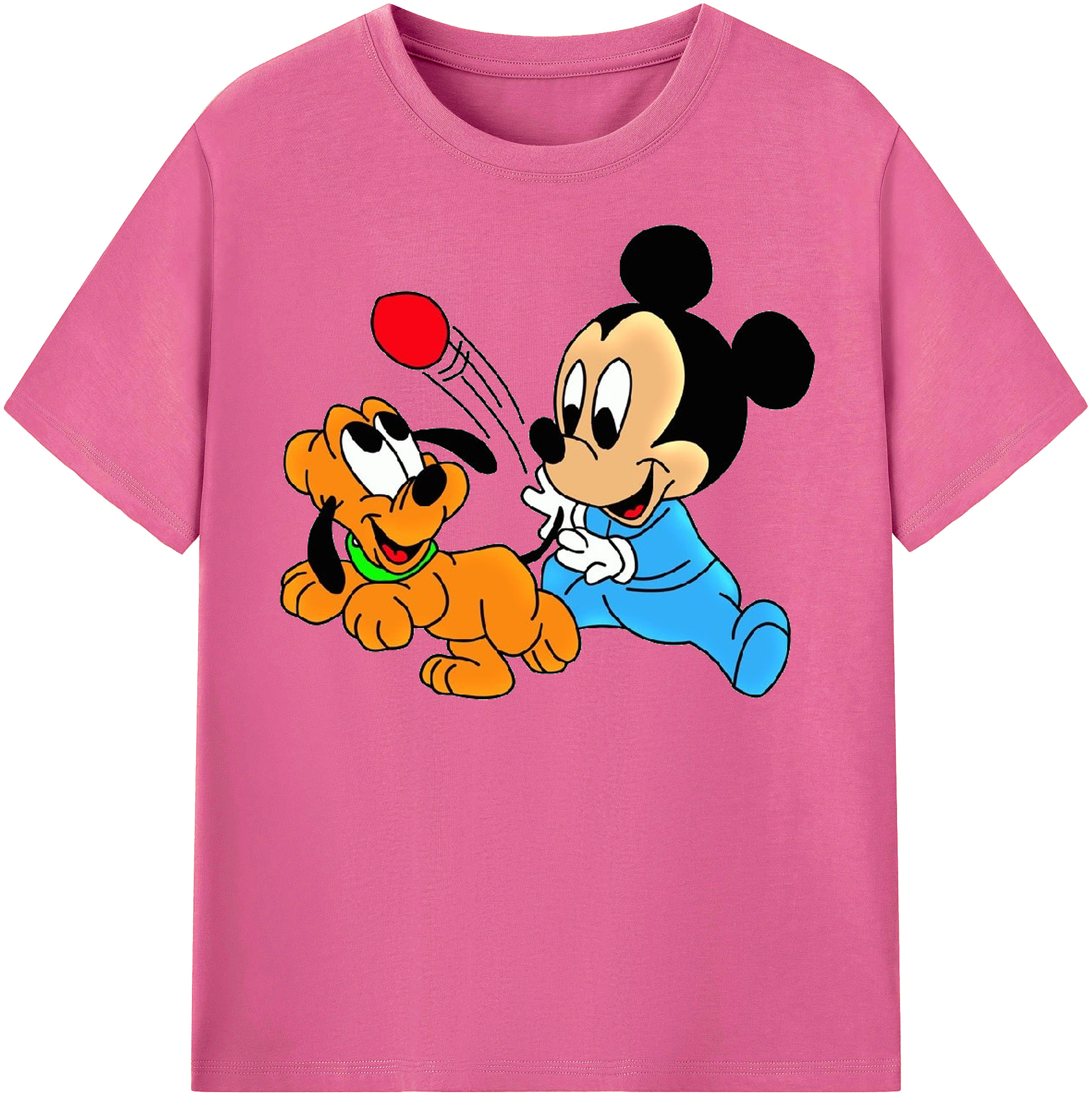 （画像用） ミッキーマウス Mickey Mouse レディースカジュアルプリントTシャツ（綿100％）