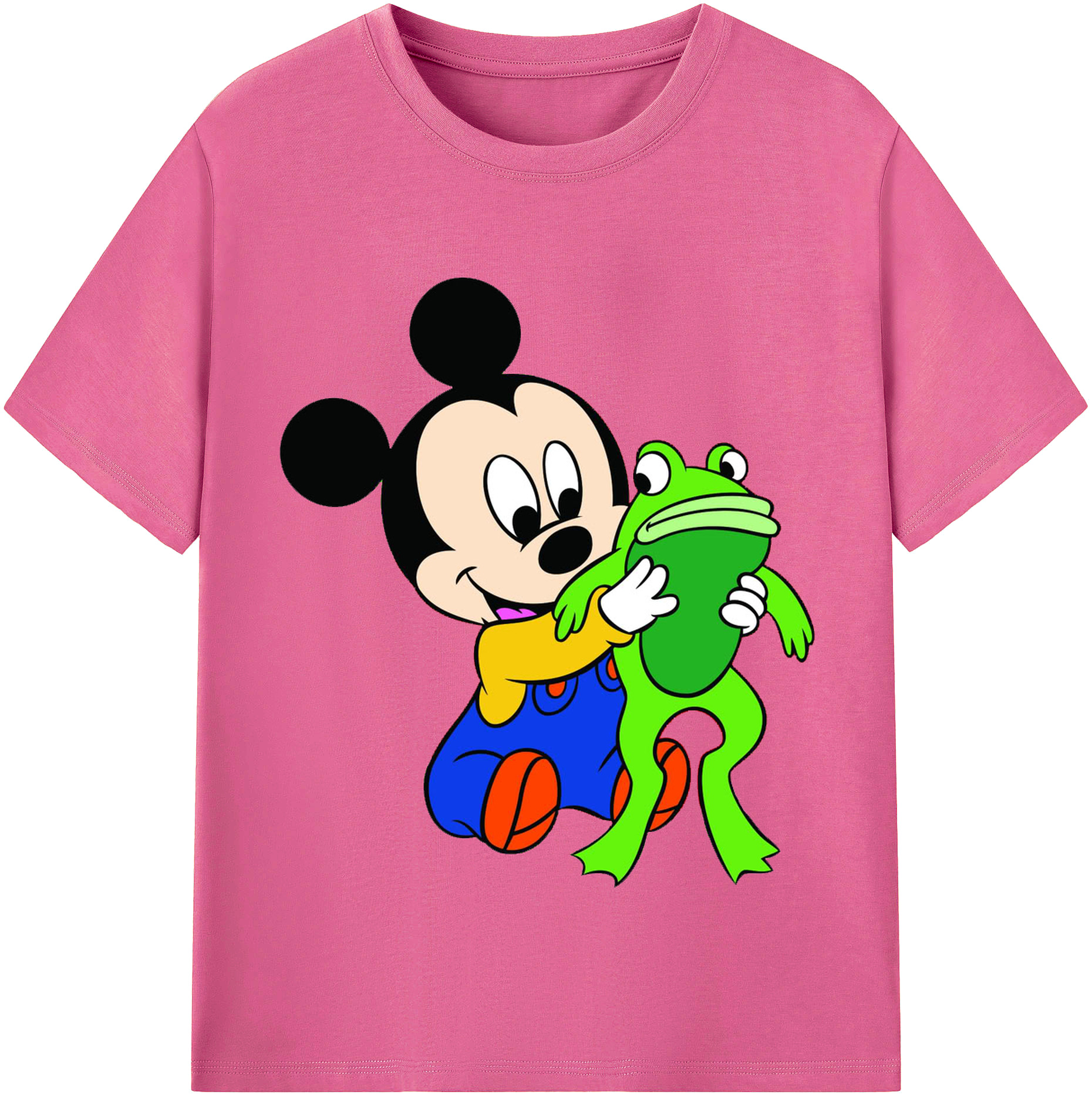 （画像用） ミッキーマウス Mickey Mouse レディースカジュアルプリントTシャツ（綿100％）