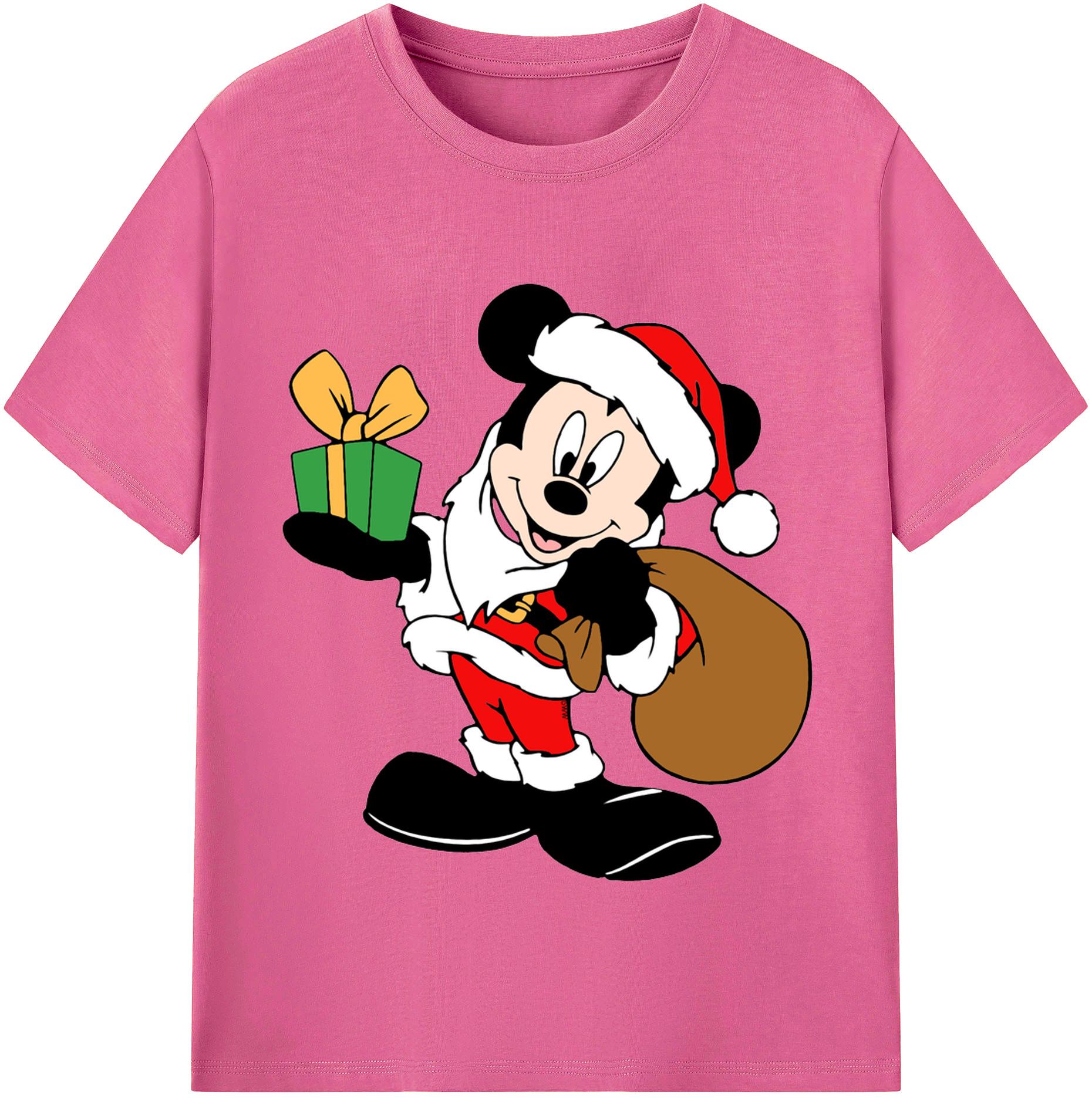 （画像用） ミッキーマウス Mickey Mouse レディースカジュアルプリントTシャツ（綿100％）