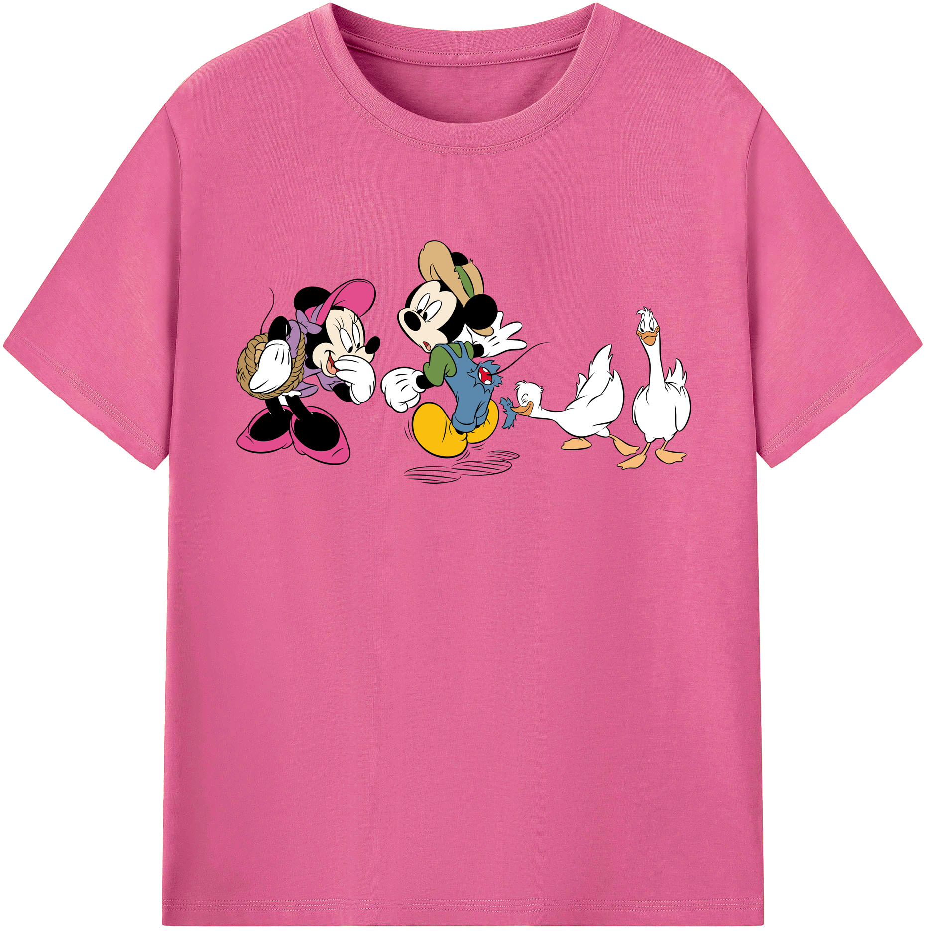 （画像用） ミッキーマウス Mickey Mouse レディースカジュアルプリントTシャツ（綿100％）