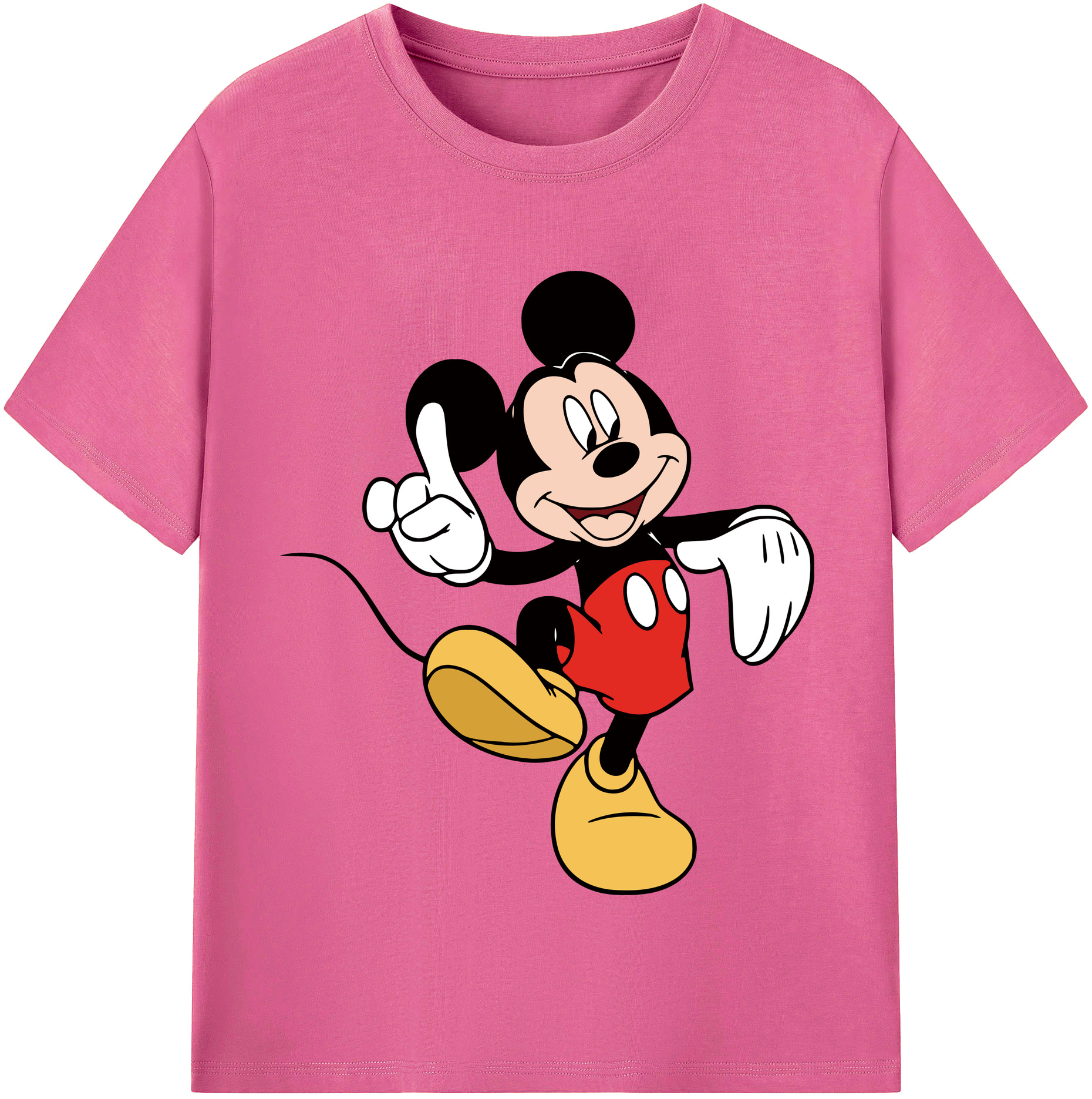 （画像用） ミッキーマウス Mickey Mouse レディースカジュアルプリントTシャツ（綿100％）