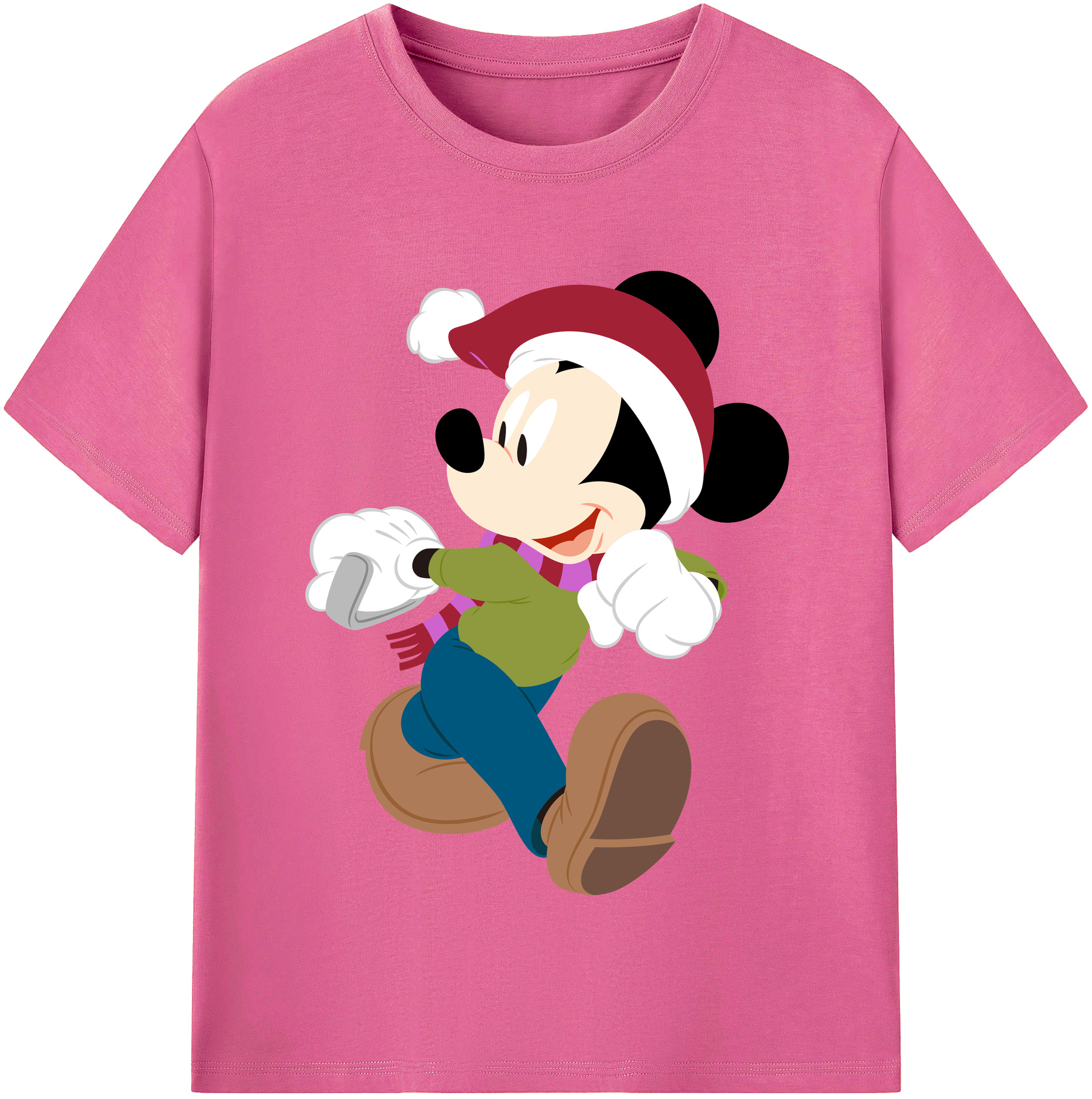 （画像用） ミッキーマウス Mickey Mouse レディースカジュアルプリントTシャツ（綿100％）