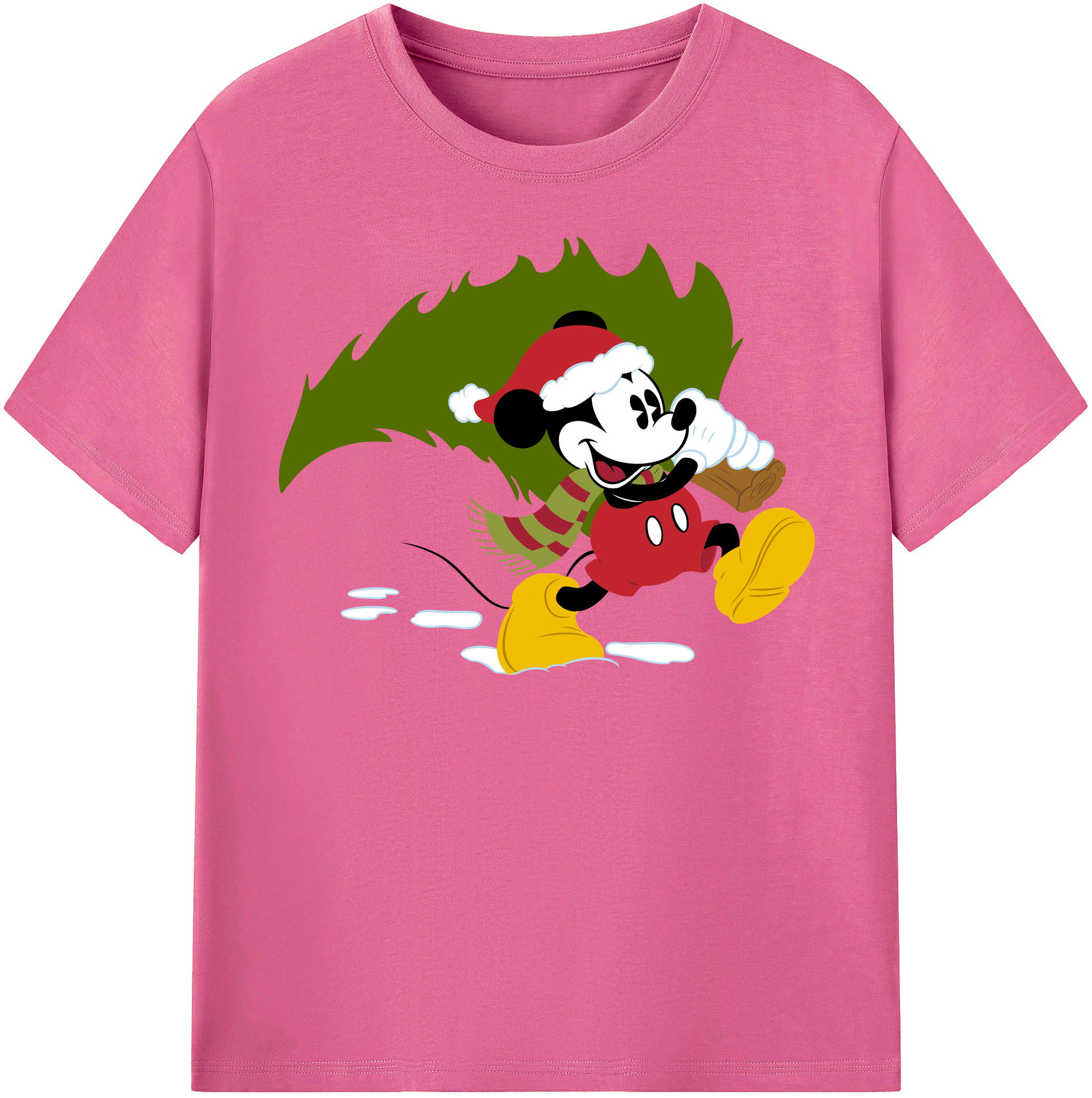 （画像用） ミッキーマウス Mickey Mouse レディースカジュアルプリントTシャツ（綿100％）