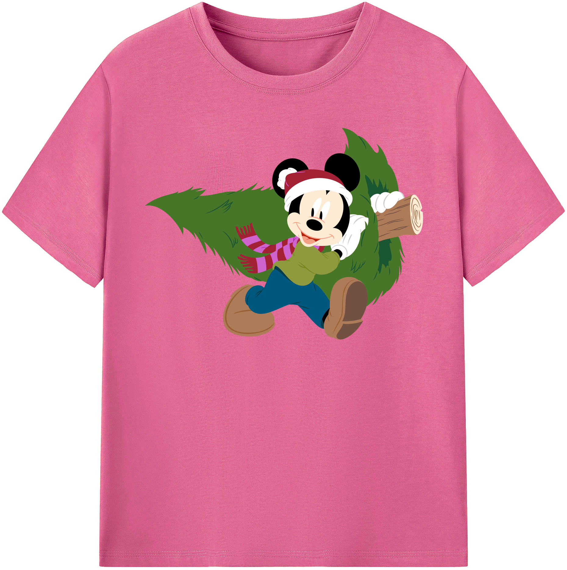 （画像用） ミッキーマウス Mickey Mouse レディースカジュアルプリントTシャツ（綿100％）