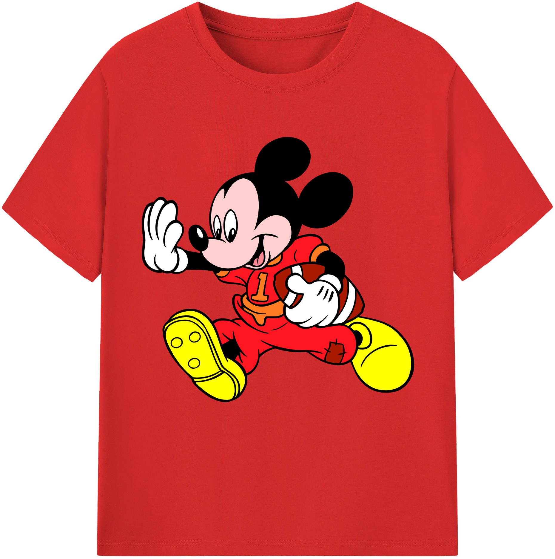 （画像用） ミッキーマウス Mickey Mouse レディースカジュアルプリントTシャツ（綿100％）