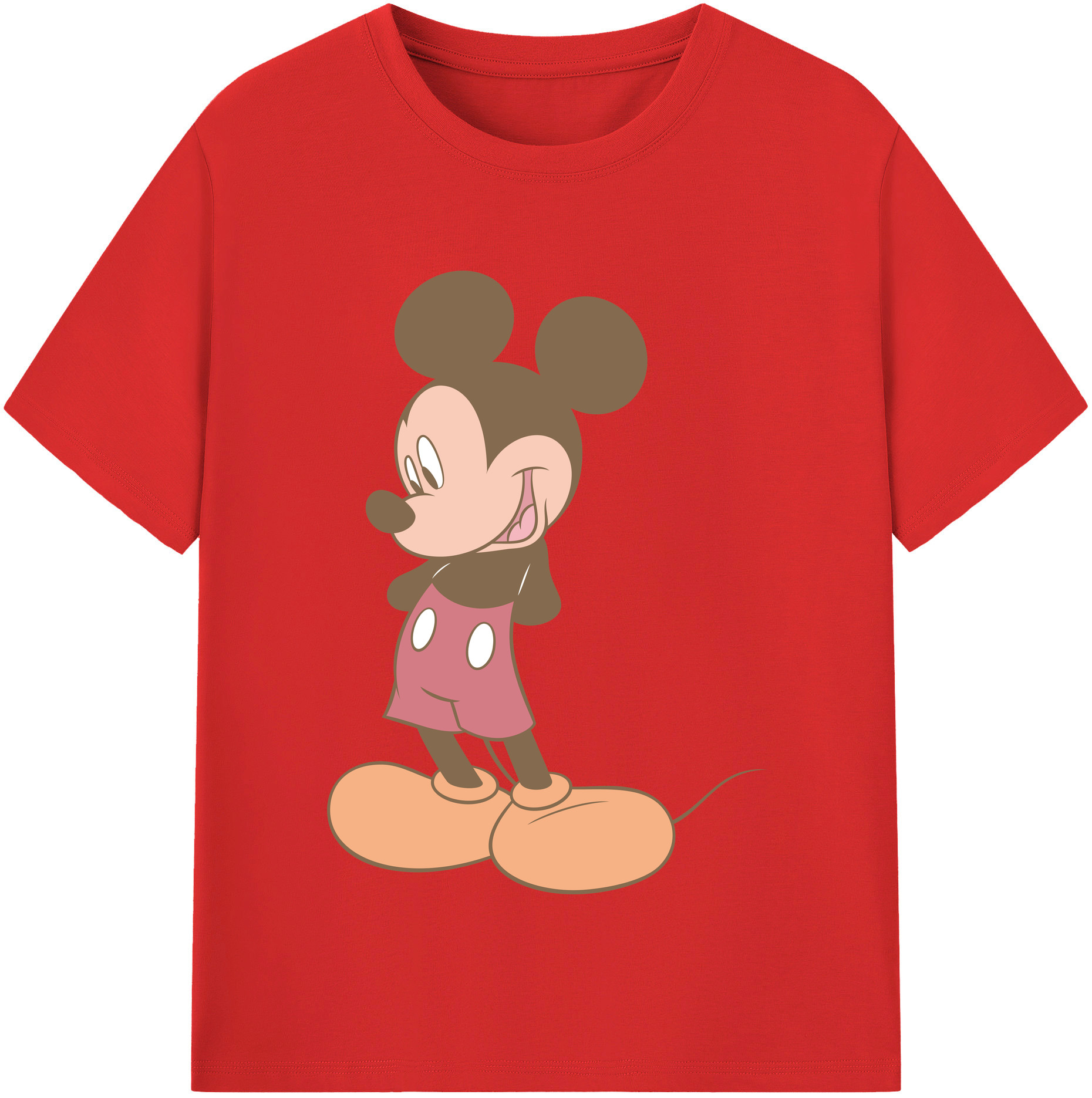 （画像用） ミッキーマウス Mickey Mouse レディースカジュアルプリントTシャツ（綿100％）