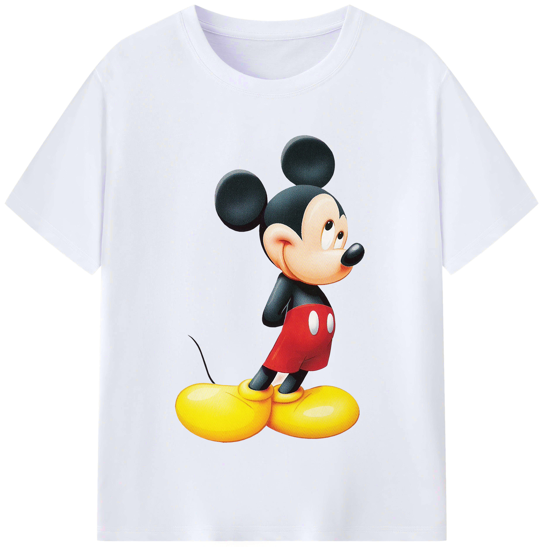 （画像用） ミッキーマウス Mickey Mouse レディースカジュアルプリントTシャツ（綿100％）