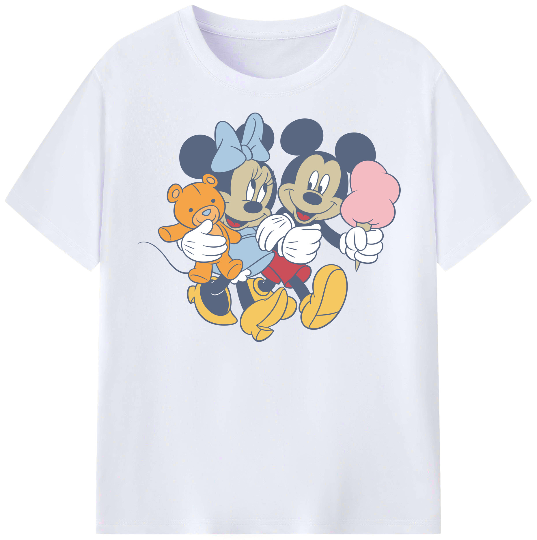 （画像用） ミッキーマウス Mickey Mouse レディースカジュアルプリントTシャツ（綿100％）