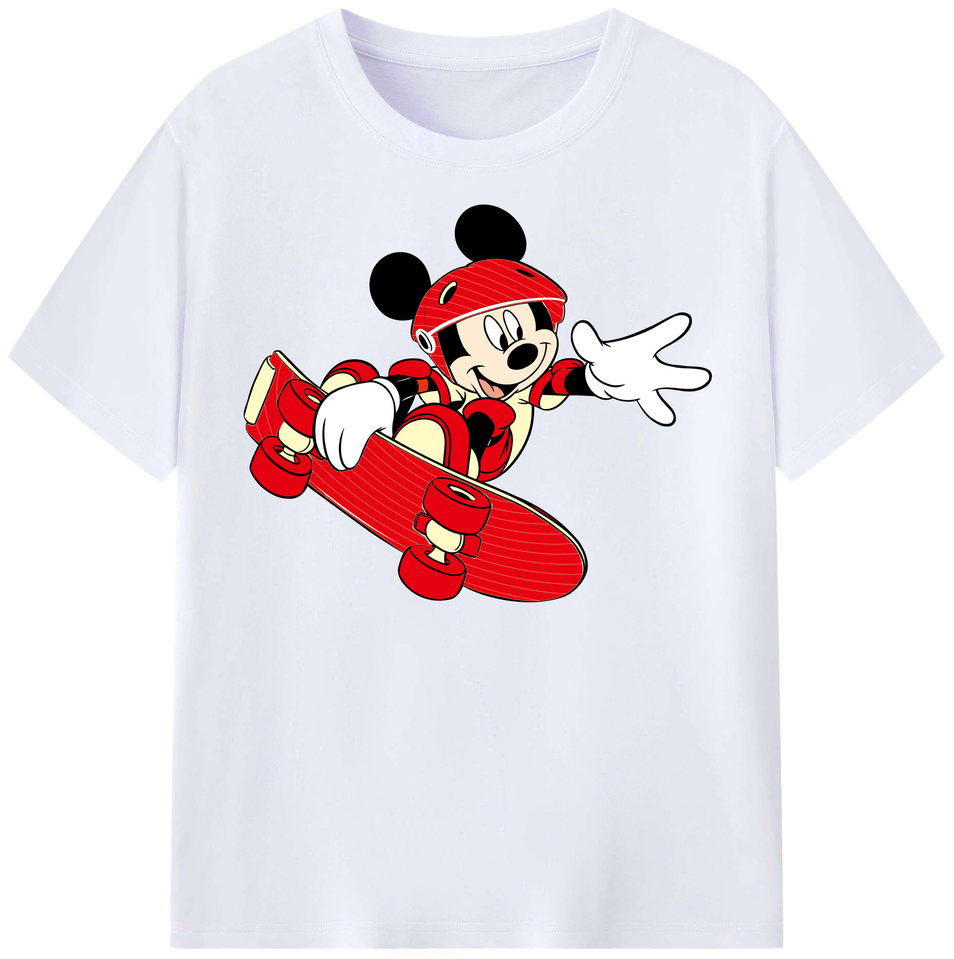 （画像用） ミッキーマウス Mickey Mouse レディースカジュアルプリントTシャツ（綿100％）