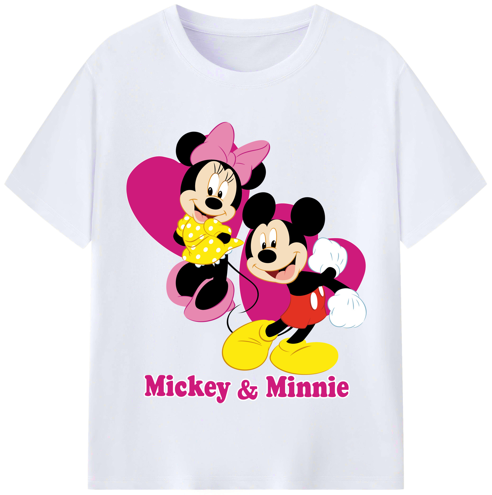 （画像用） ミッキーマウス Mickey Mouse レディースカジュアルプリントTシャツ（綿100％）