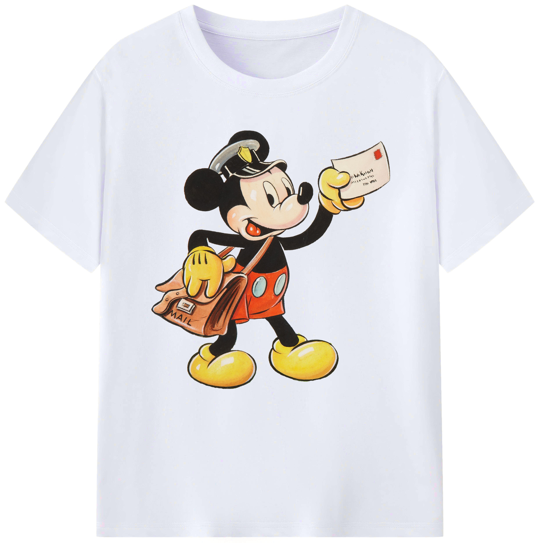 （画像用） ミッキーマウス Mickey Mouse レディースカジュアルプリントTシャツ（綿100％）