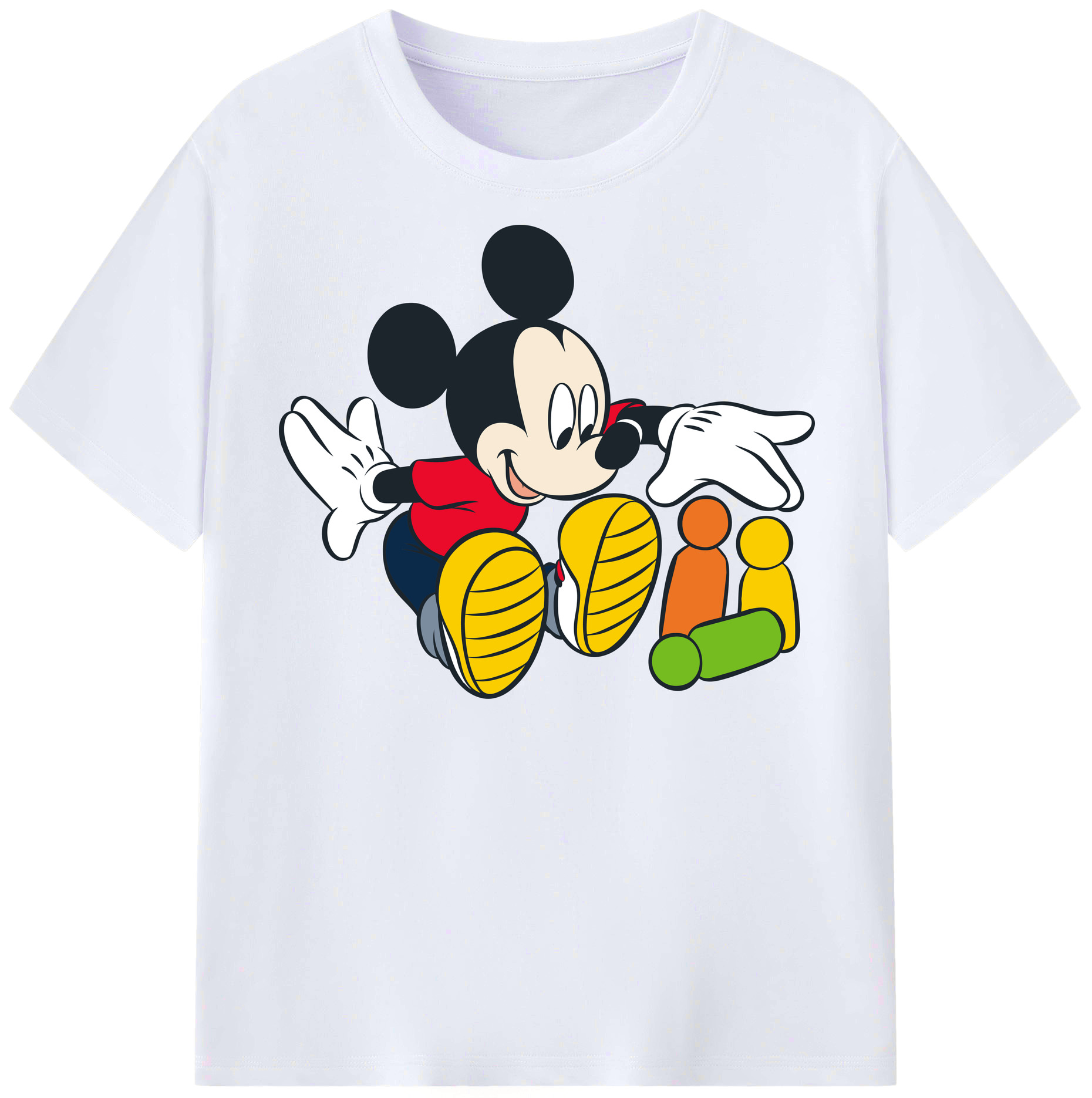 （画像用） ミッキーマウス Mickey Mouse レディースカジュアルプリントTシャツ（綿100％）