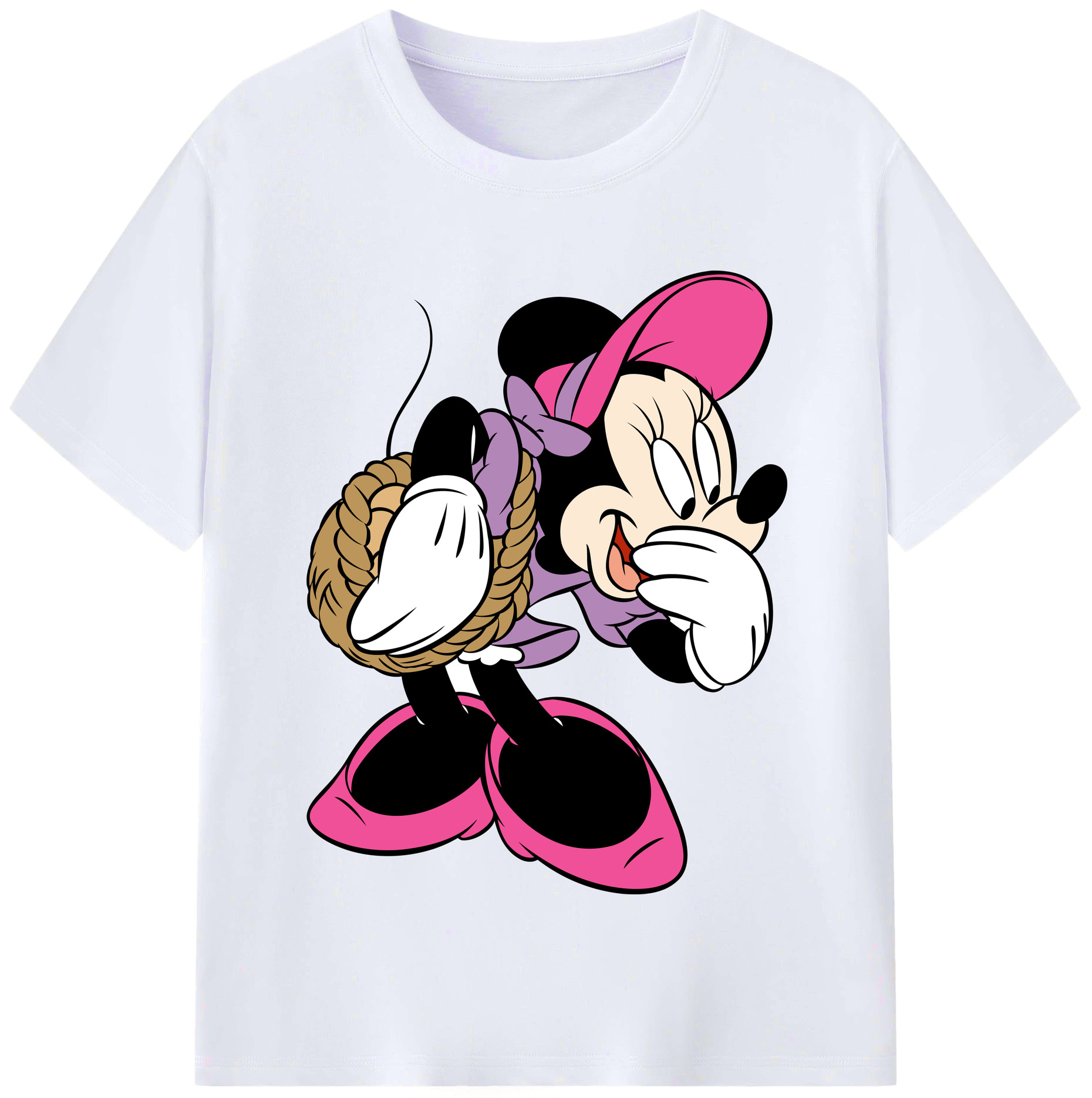 （画像用） ミッキーマウス Mickey Mouse レディースカジュアルプリントTシャツ（綿100％）