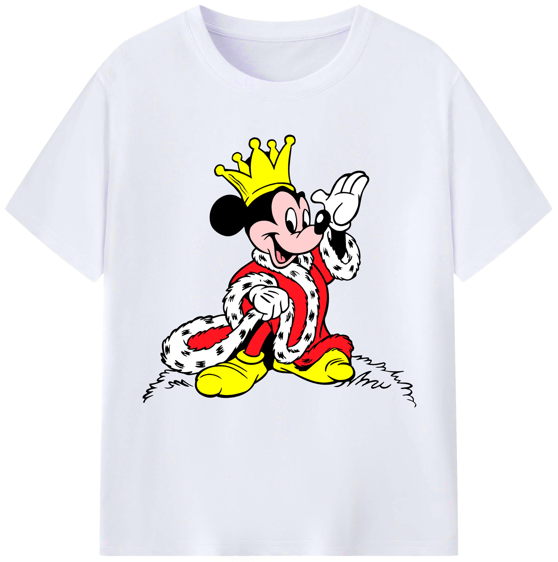 （画像用） ミッキーマウス Mickey Mouse レディースカジュアルプリントTシャツ（綿100％）