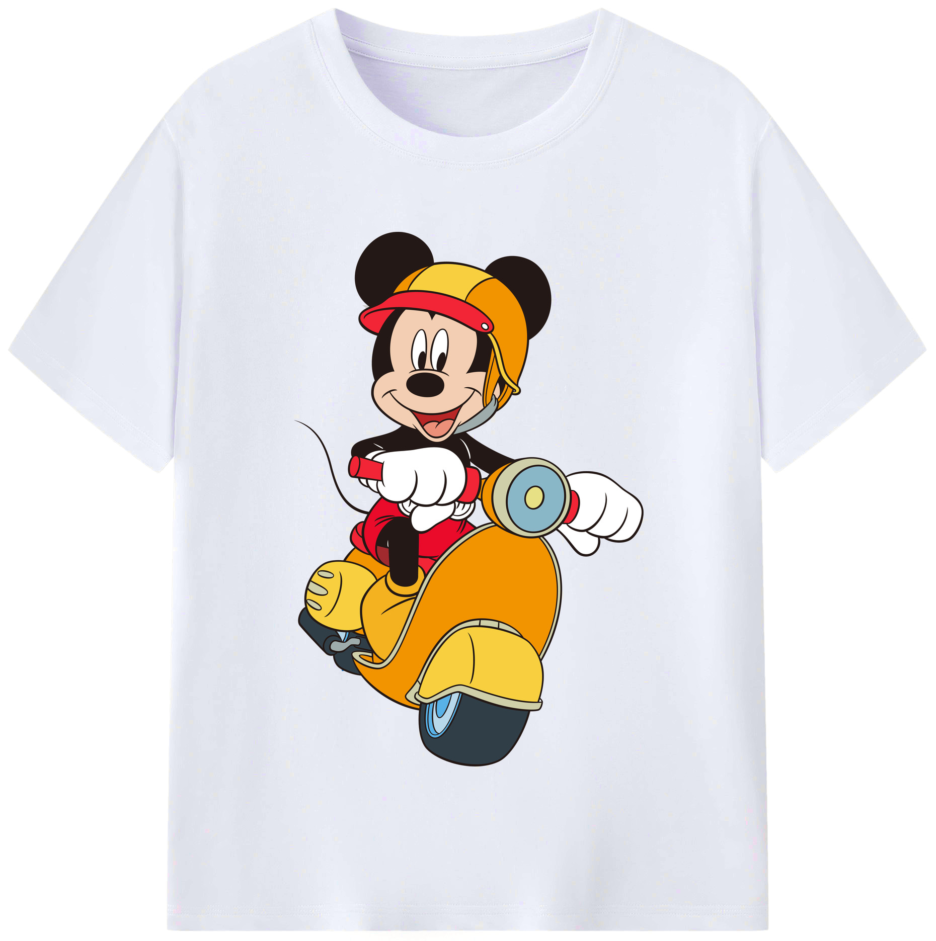 （画像用） ミッキーマウス Mickey Mouse レディースカジュアルプリントTシャツ（綿100％）