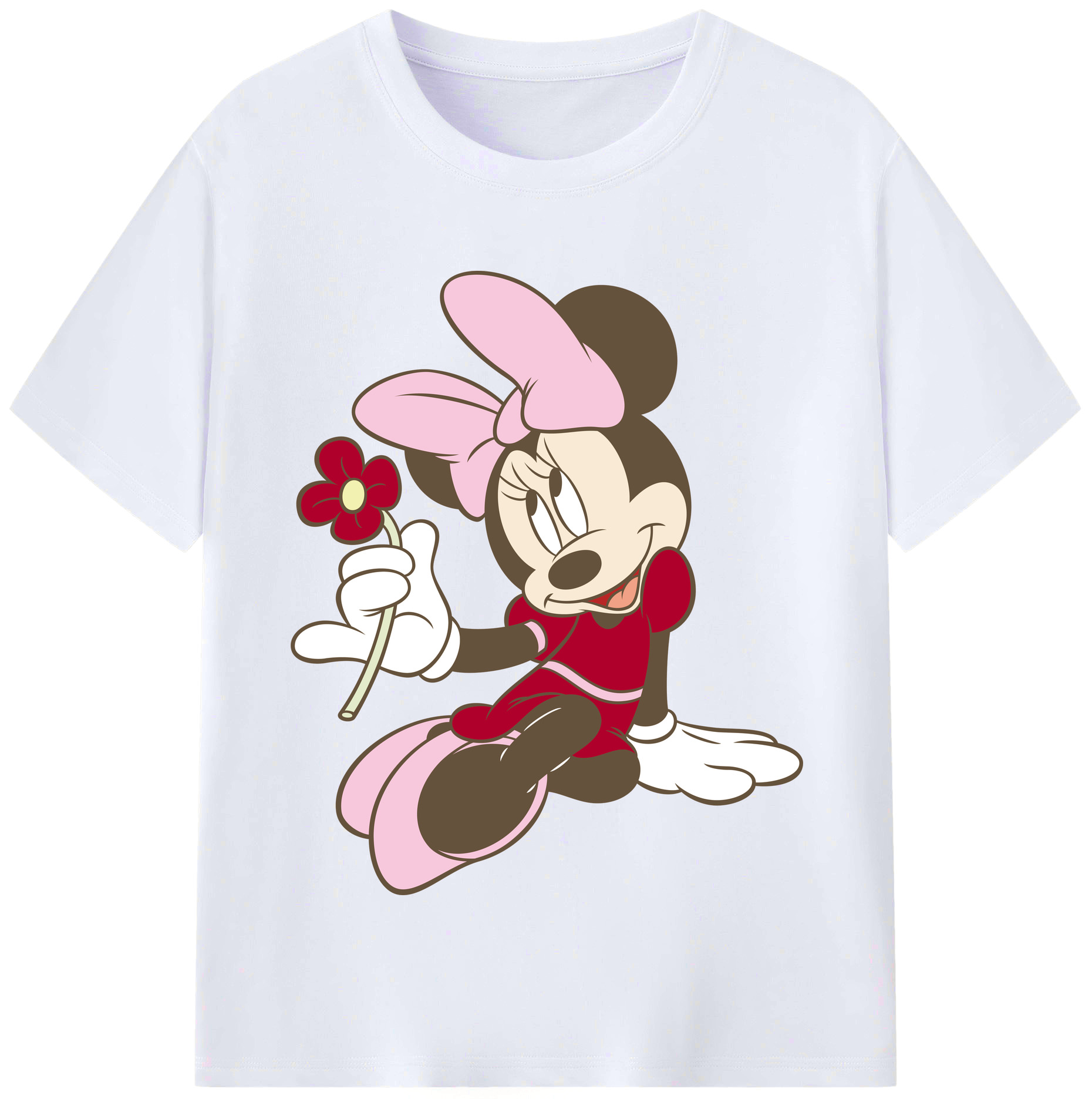 （画像用） ミッキーマウス Mickey Mouse レディースカジュアルプリントTシャツ（綿100％）