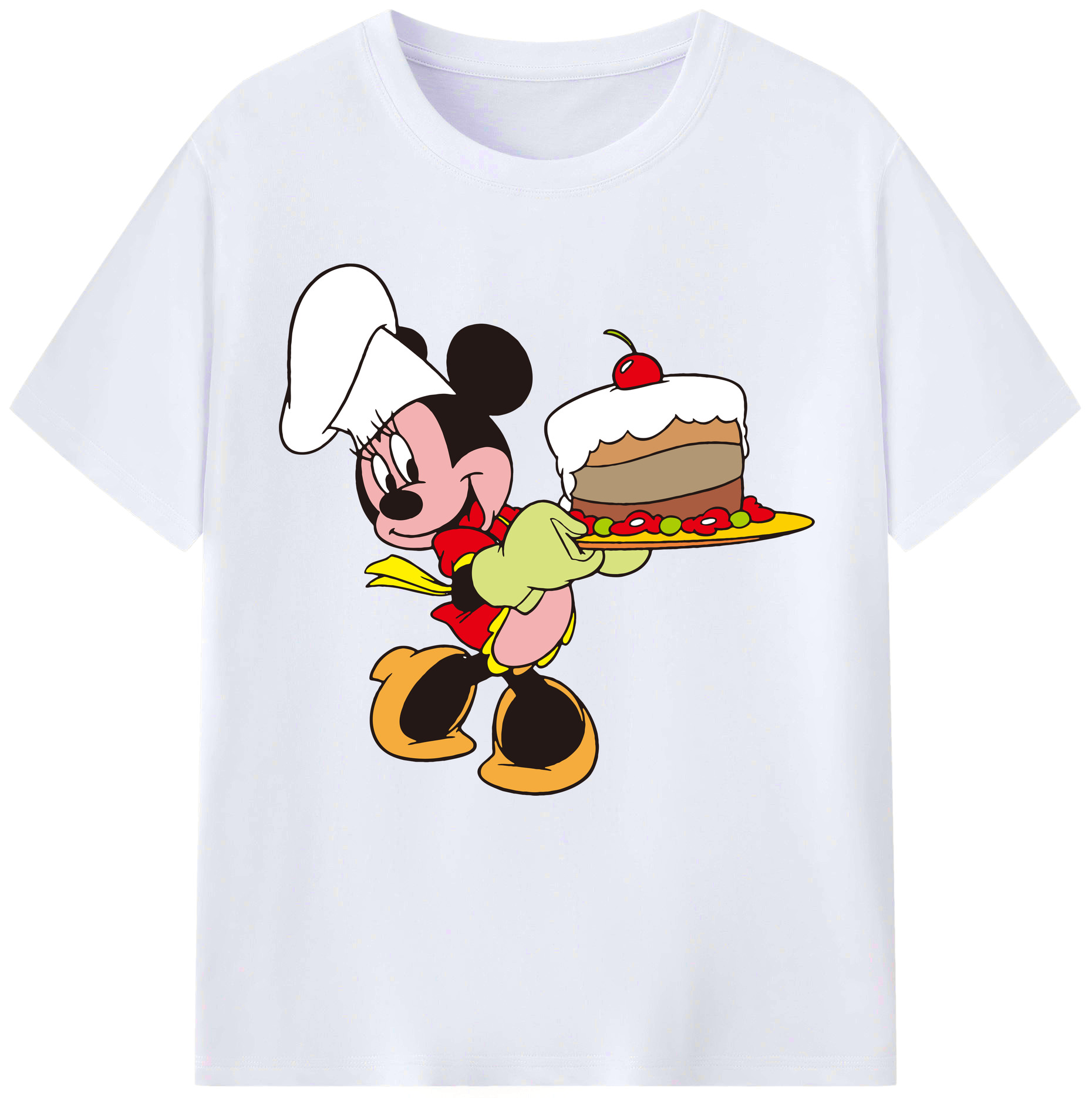 （画像用） ミッキーマウス Mickey Mouse レディースカジュアルプリントTシャツ（綿100％）