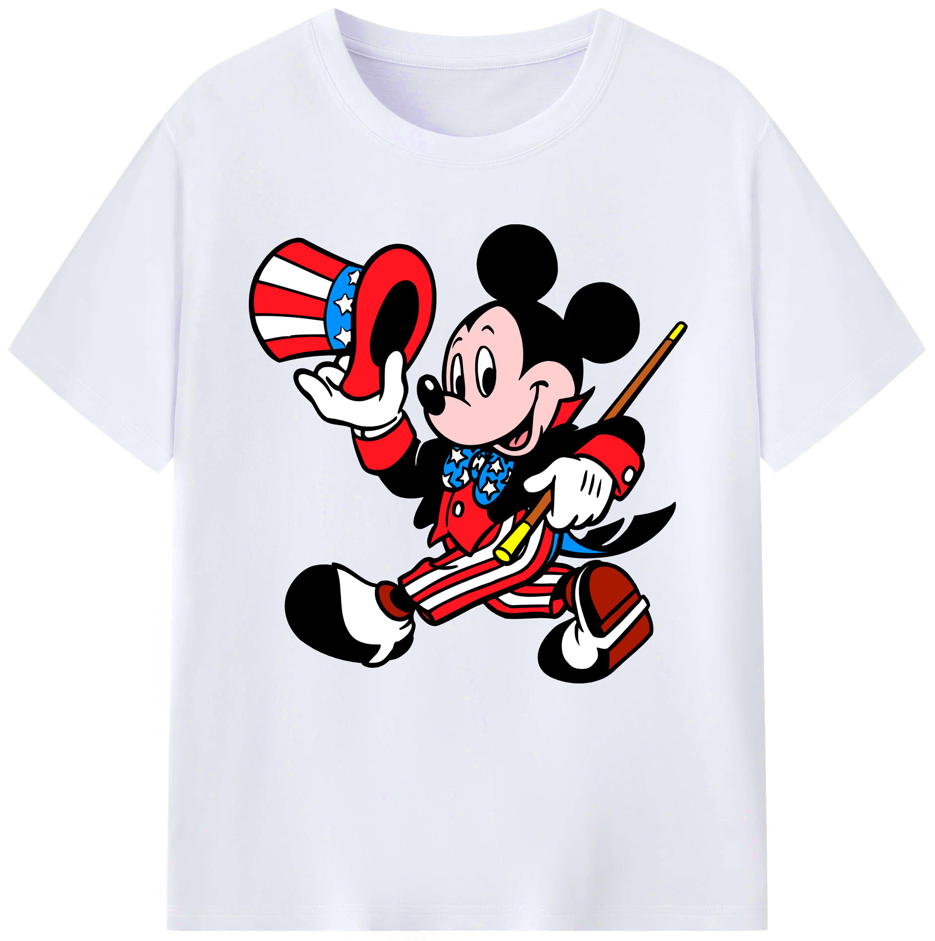 （画像用） ミッキーマウス Mickey Mouse レディースカジュアルプリントTシャツ（綿100％）