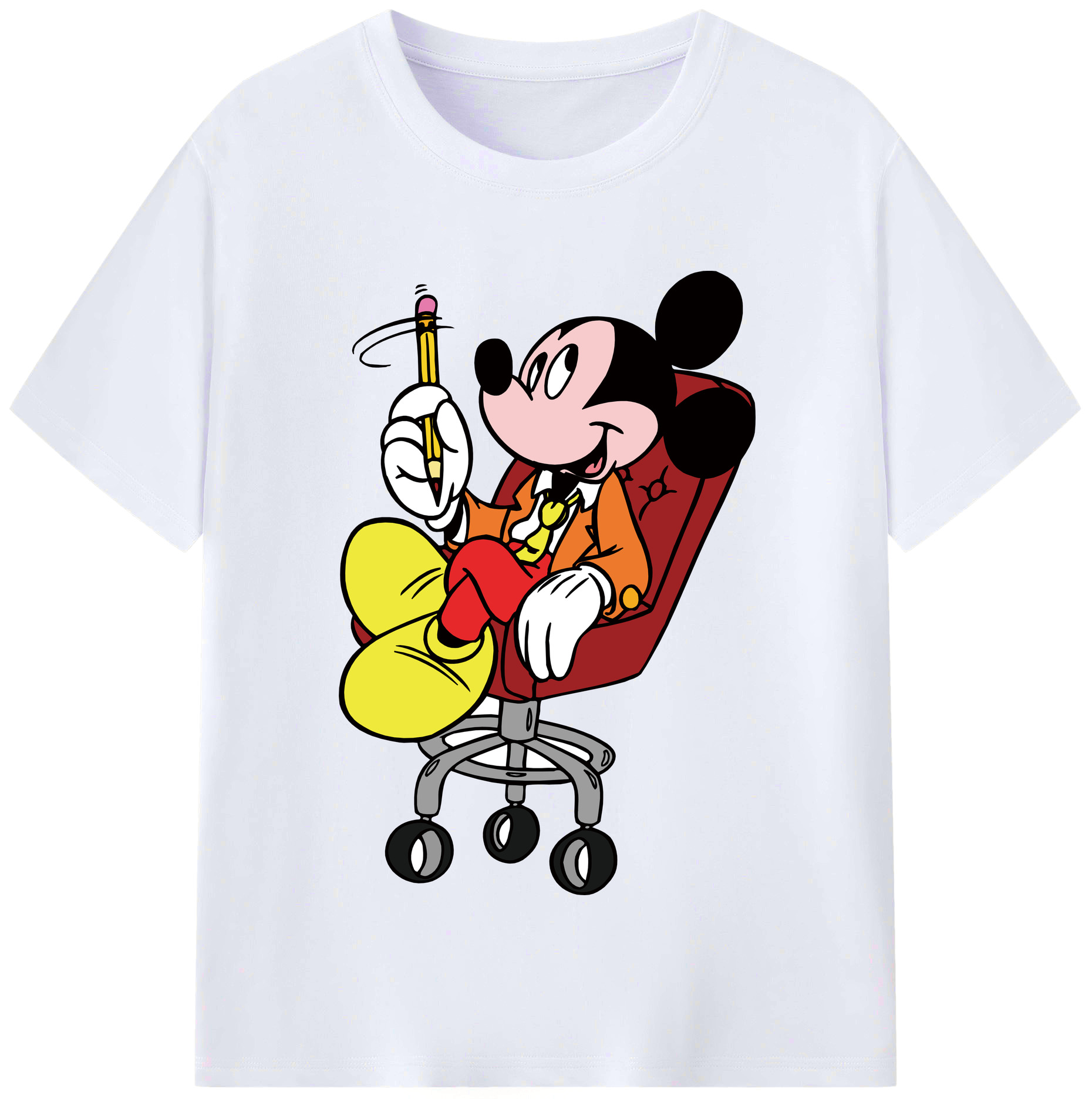（画像用） ミッキーマウス Mickey Mouse レディースカジュアルプリントTシャツ（綿100％）