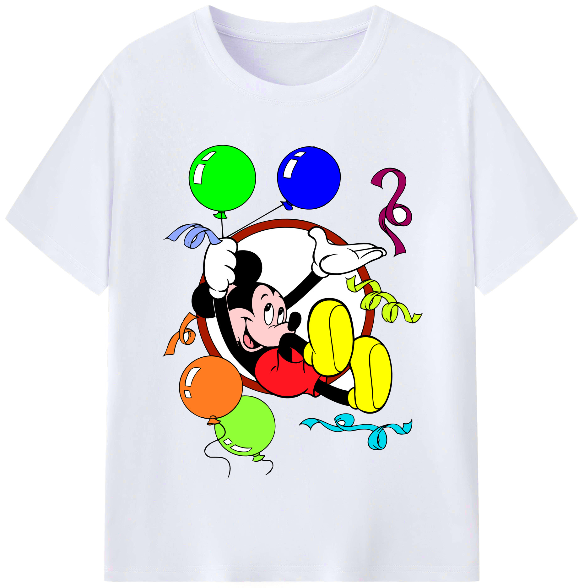（画像用） ミッキーマウス Mickey Mouse レディースカジュアルプリントTシャツ（綿100％）