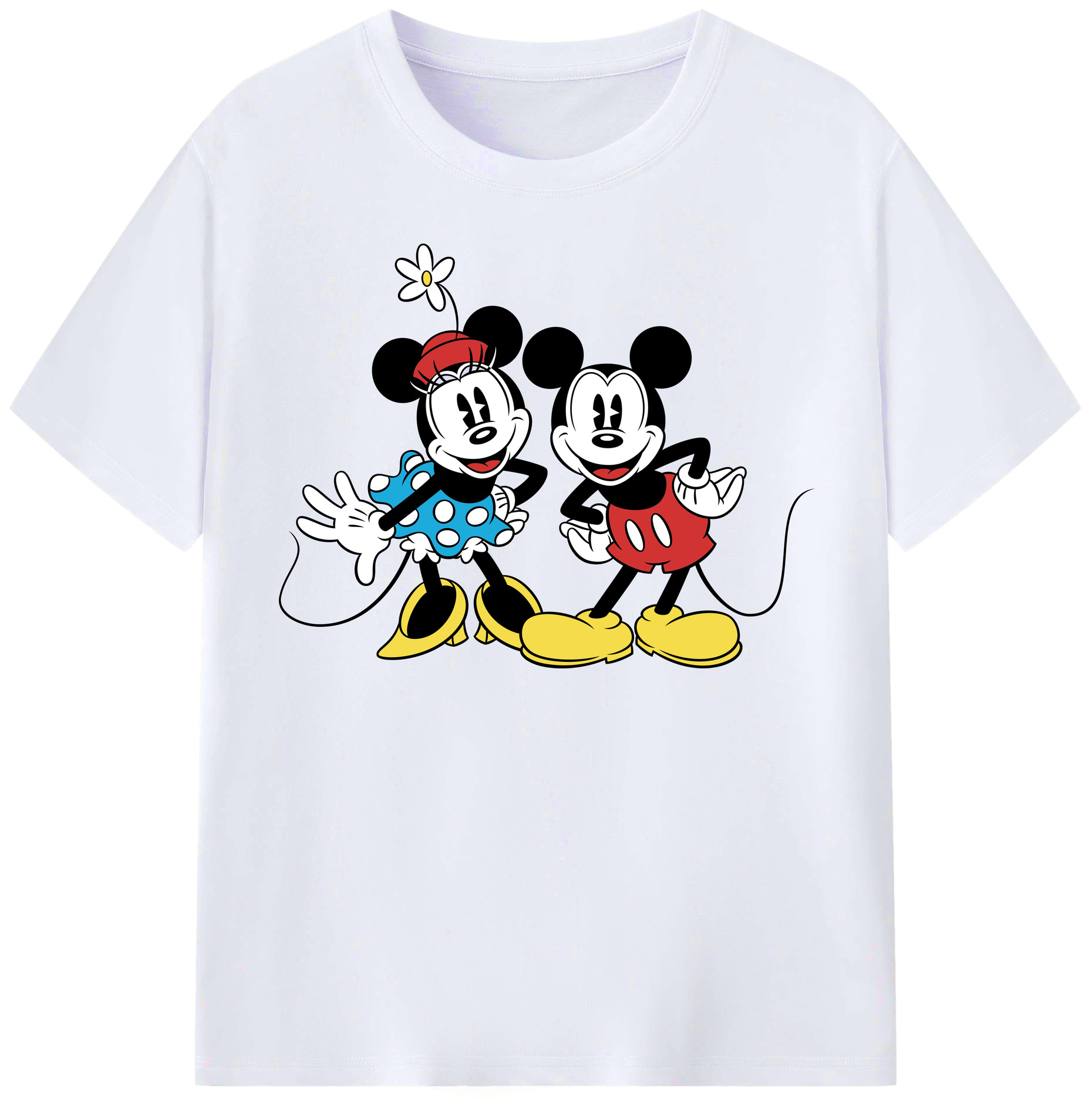 （画像用） ミッキーマウス Mickey Mouse レディースカジュアルプリントTシャツ（綿100％）