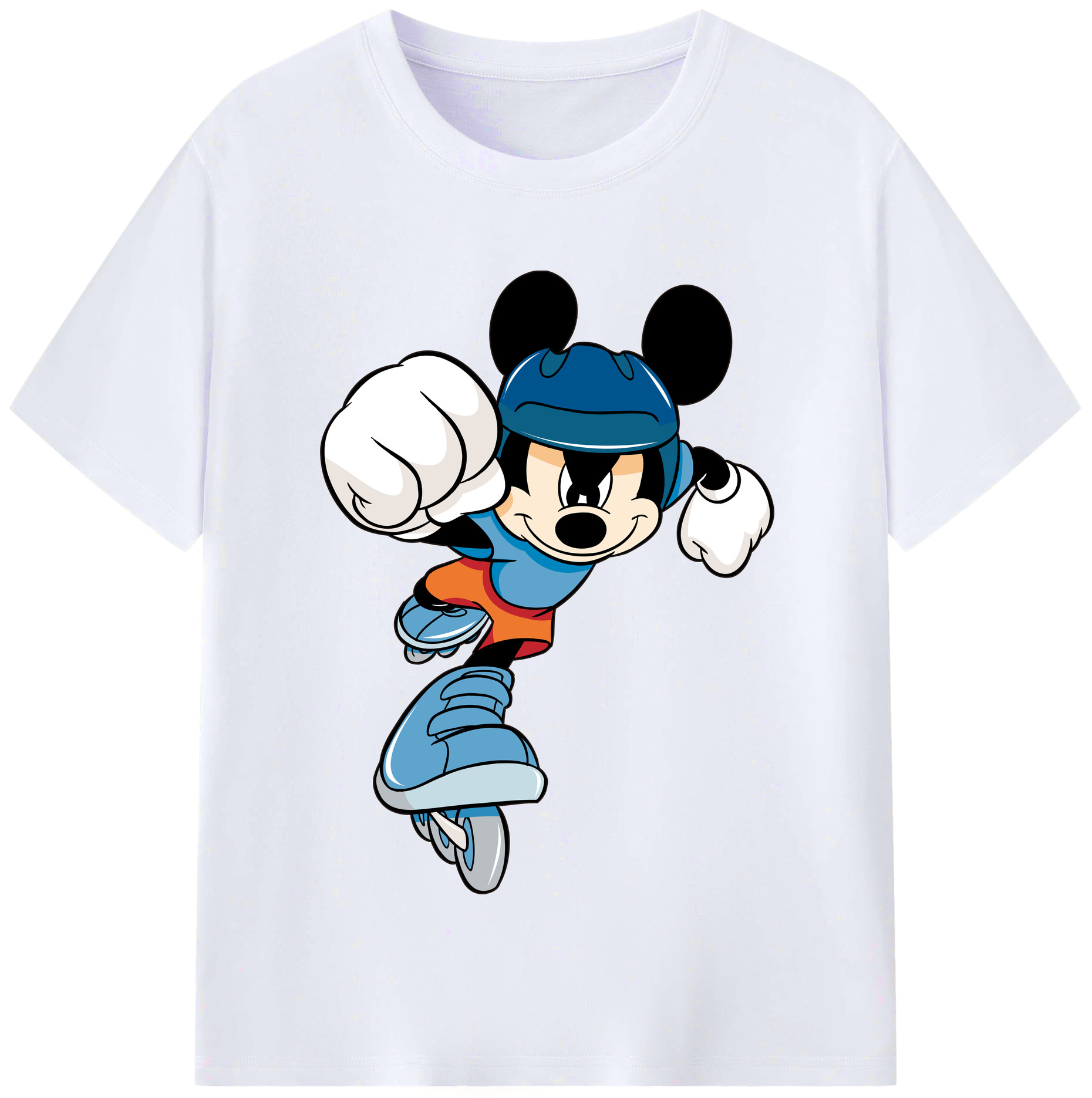 （画像用） ミッキーマウス Mickey Mouse レディースカジュアルプリントTシャツ（綿100％）