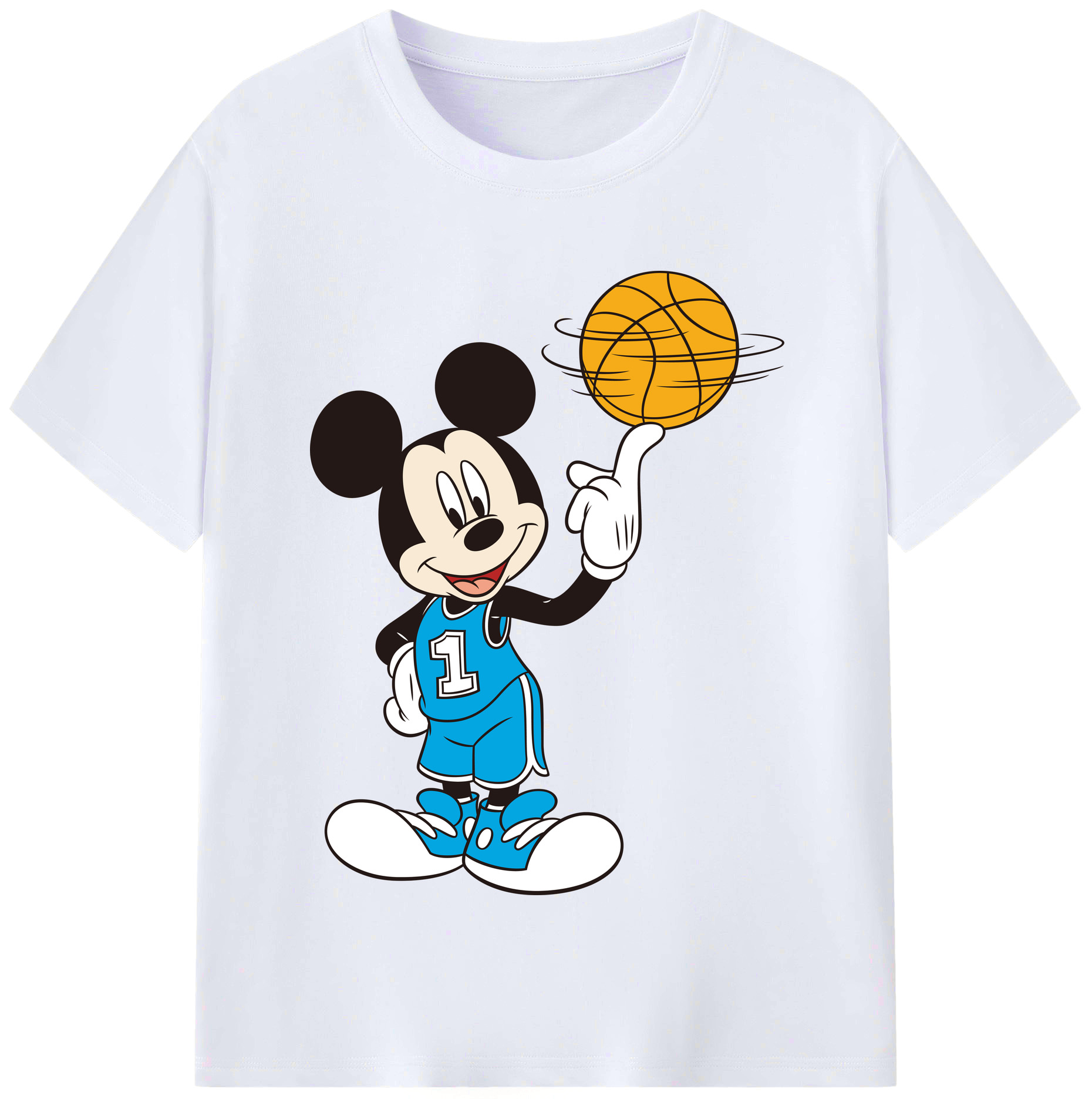 （画像用） ミッキーマウス Mickey Mouse レディースカジュアルプリントTシャツ（綿100％）