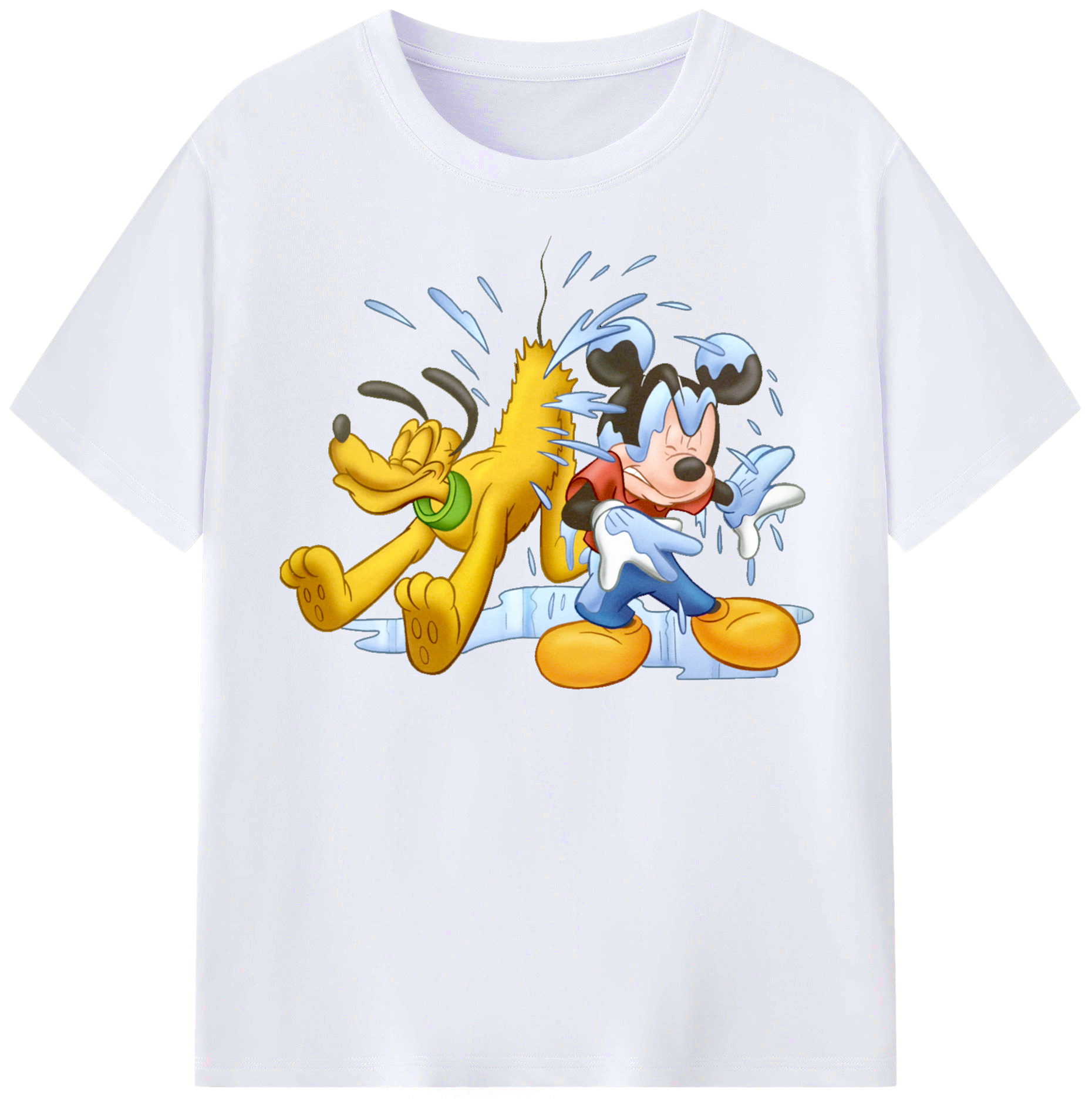 （画像用） ミッキーマウス Mickey Mouse レディースカジュアルプリントTシャツ（綿100％）