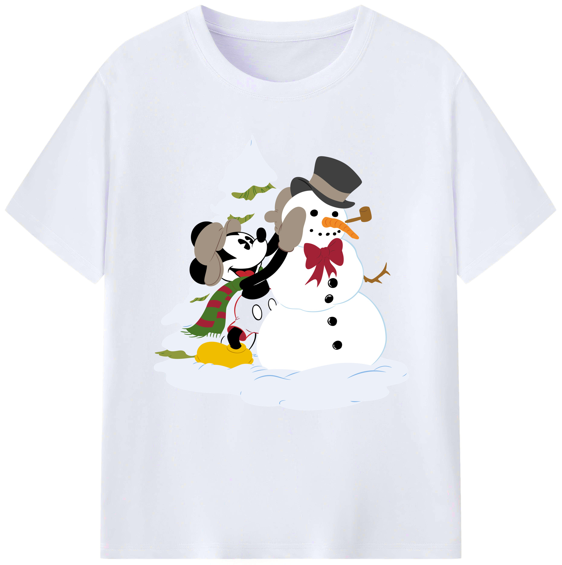 （画像用） ミッキーマウス Mickey Mouse レディースカジュアルプリントTシャツ（綿100％）