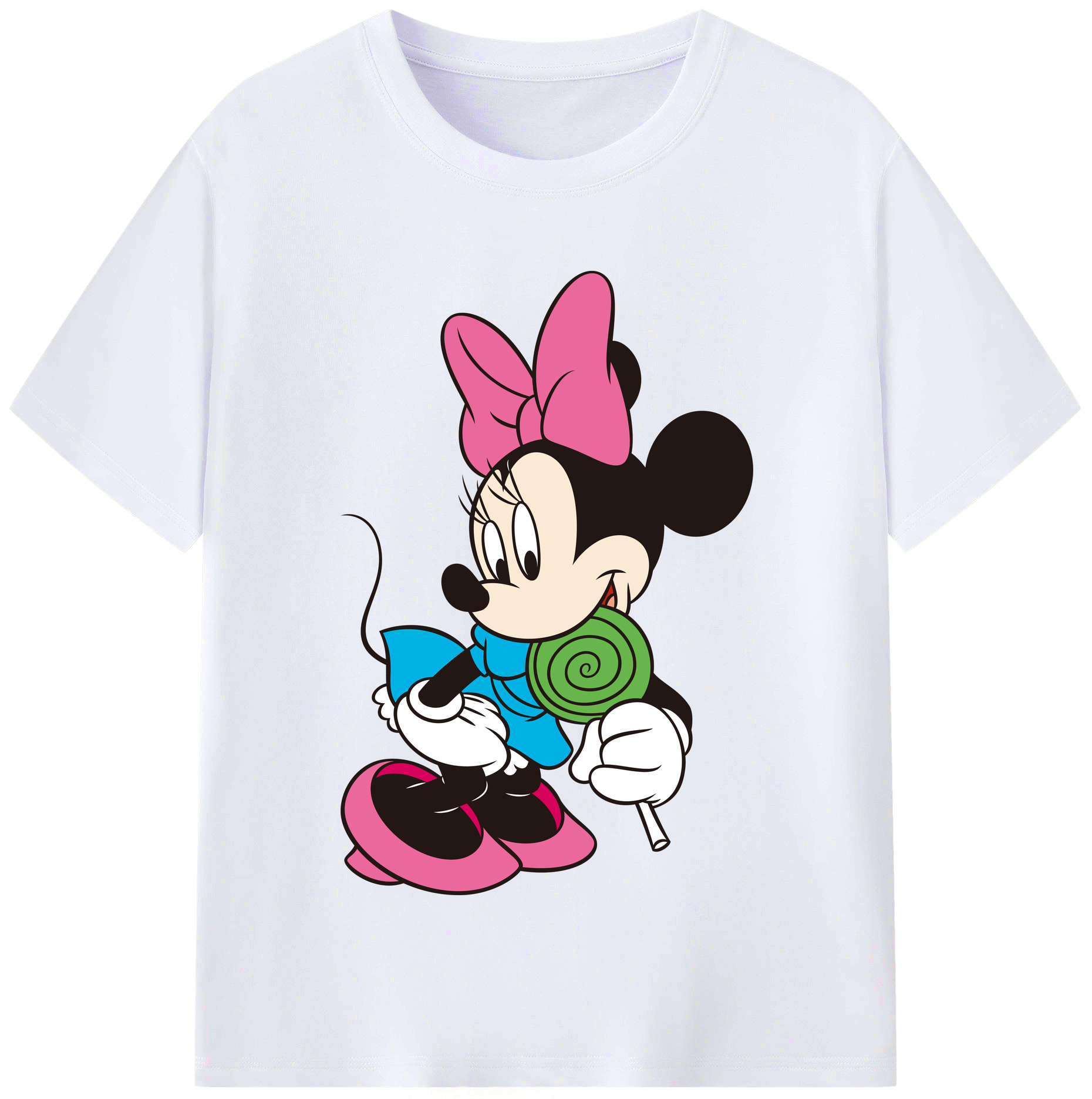 （画像用） ミッキーマウス Mickey Mouse レディースカジュアルプリントTシャツ（綿100％）