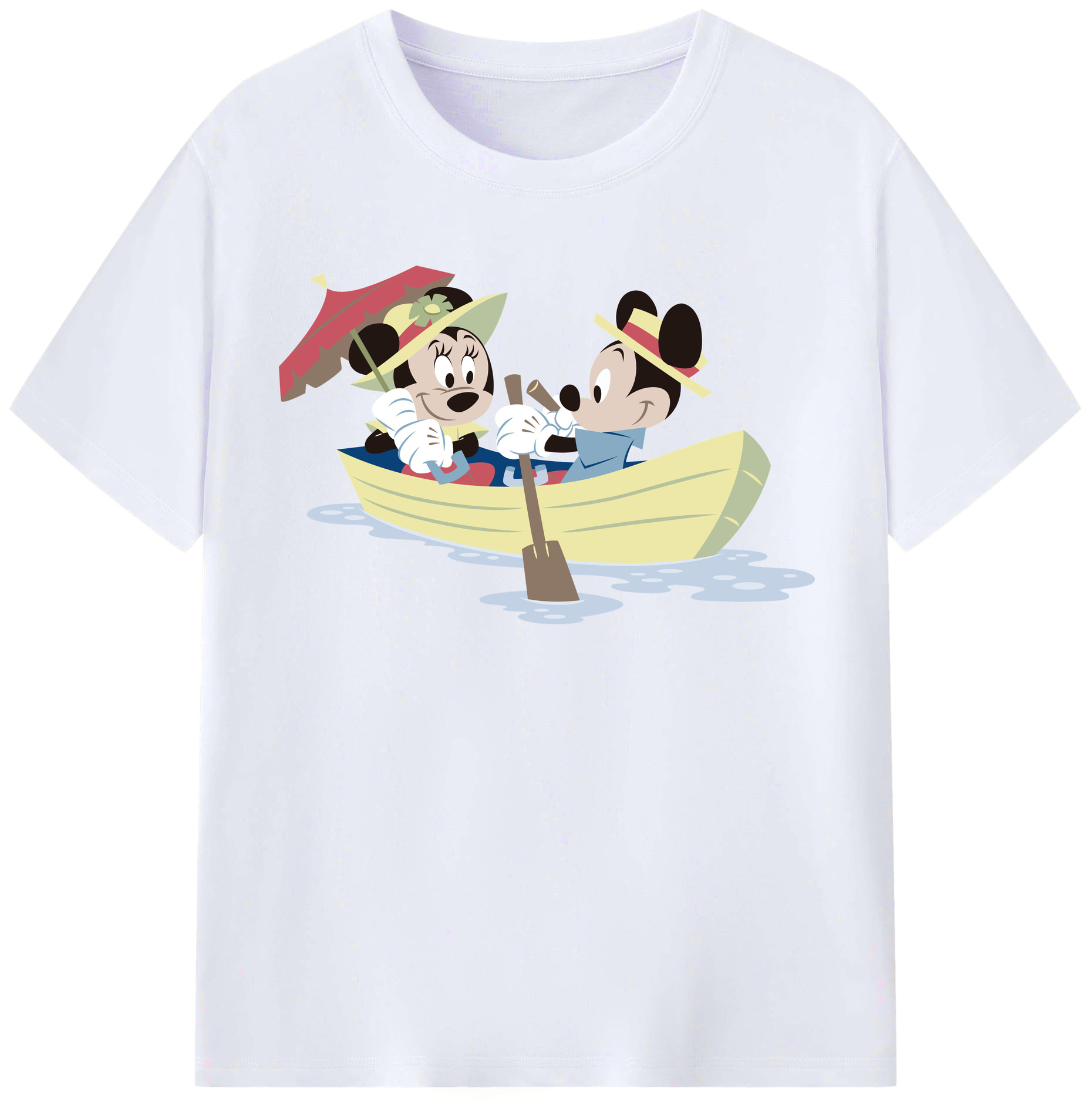 （画像用） ミッキーマウス Mickey Mouse レディースカジュアルプリントTシャツ（綿100％）