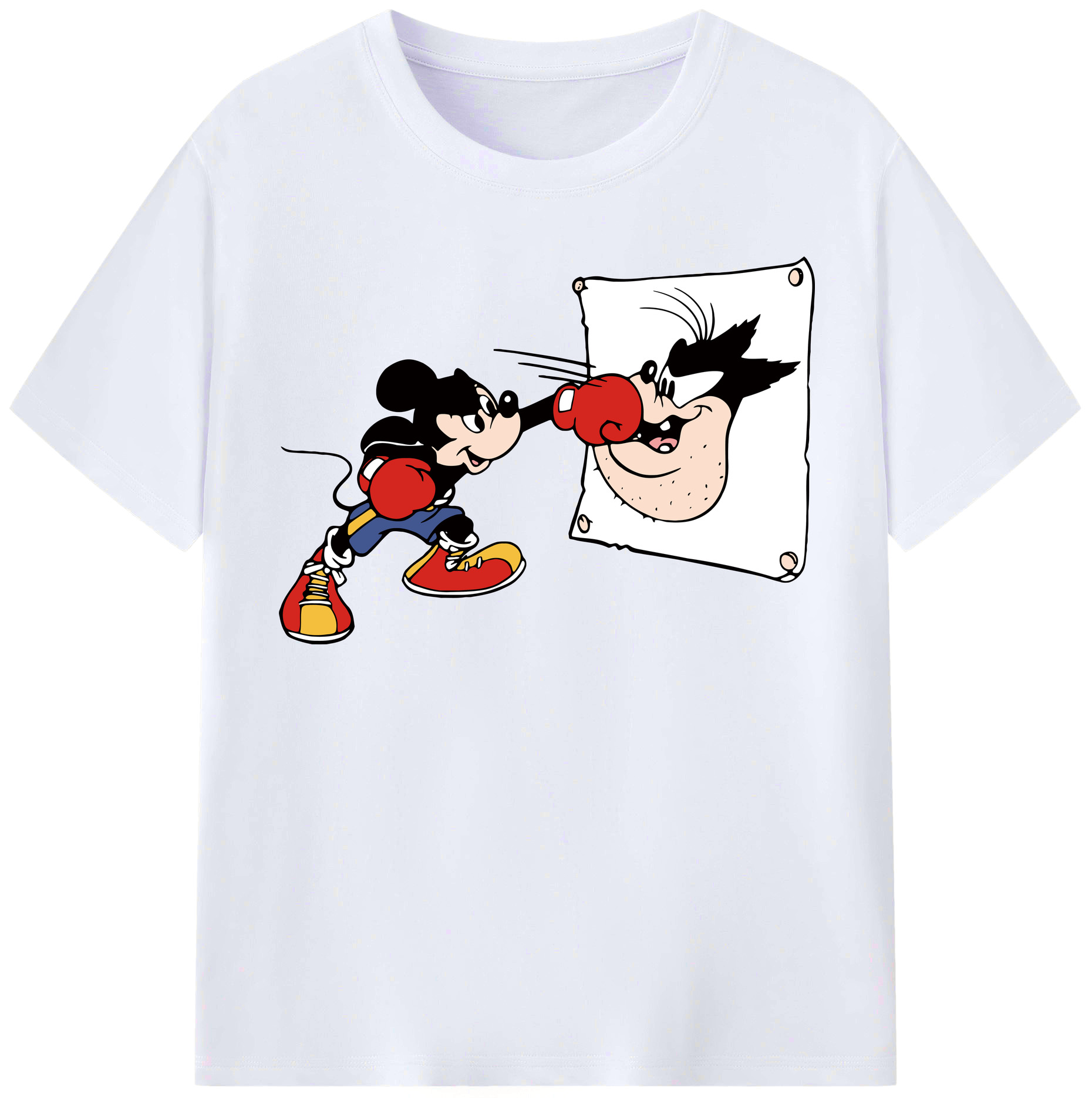 （画像用） ミッキーマウス Mickey Mouse レディースカジュアルプリントTシャツ（綿100％）