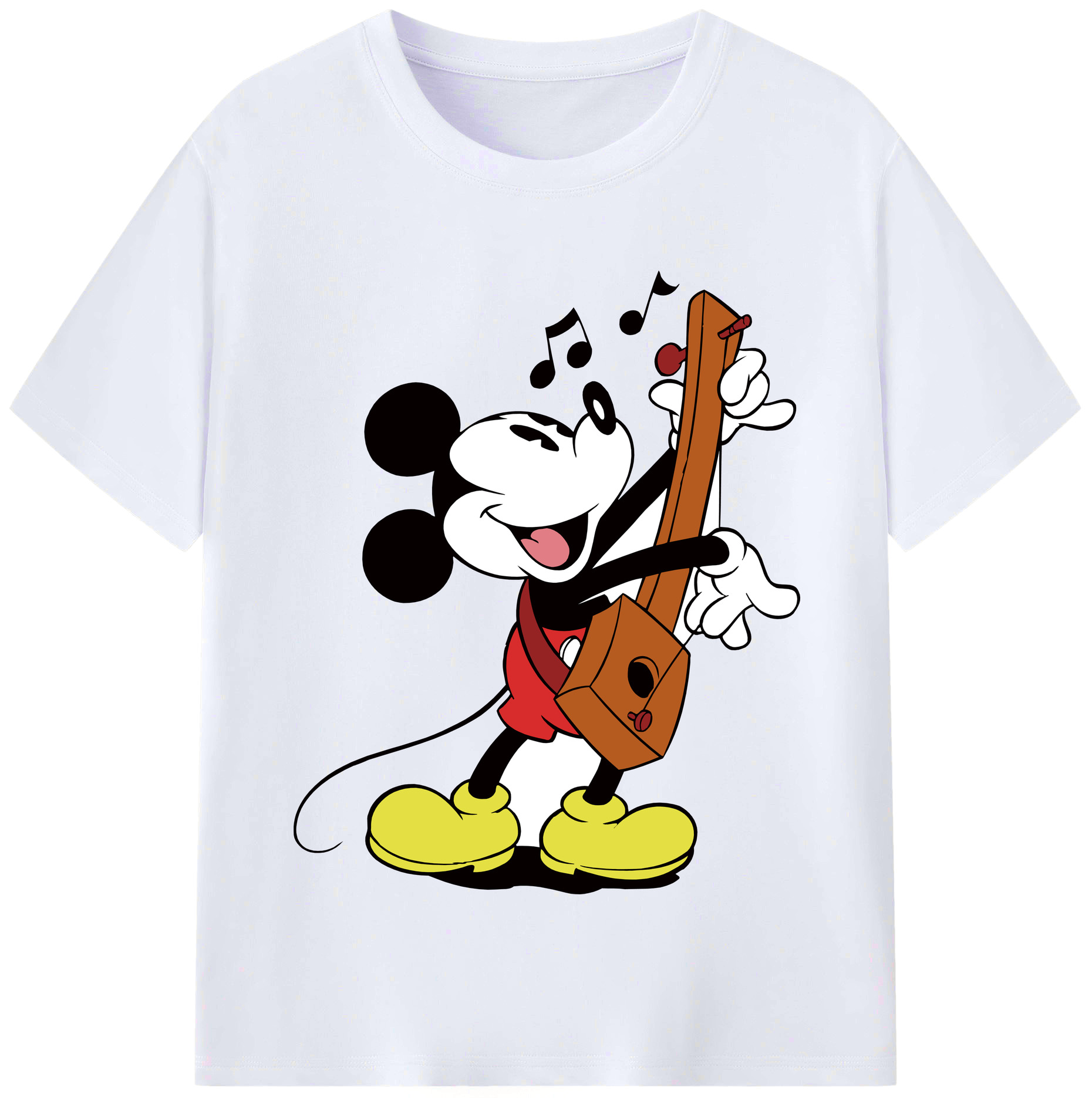 （画像用） ミッキーマウス Mickey Mouse レディースカジュアルプリントTシャツ（綿100％）
