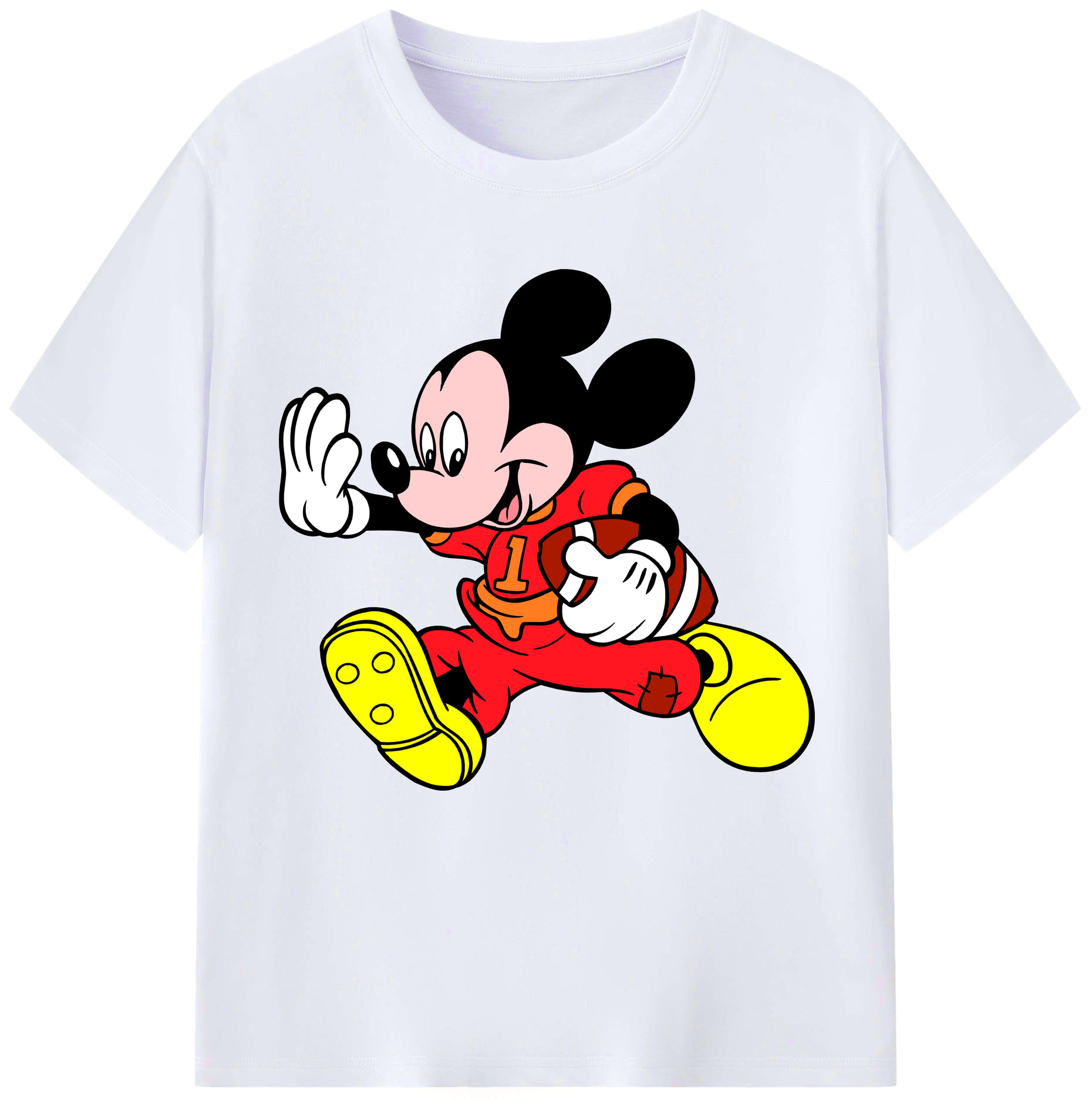 （画像用） ミッキーマウス Mickey Mouse レディースカジュアルプリントTシャツ（綿100％）